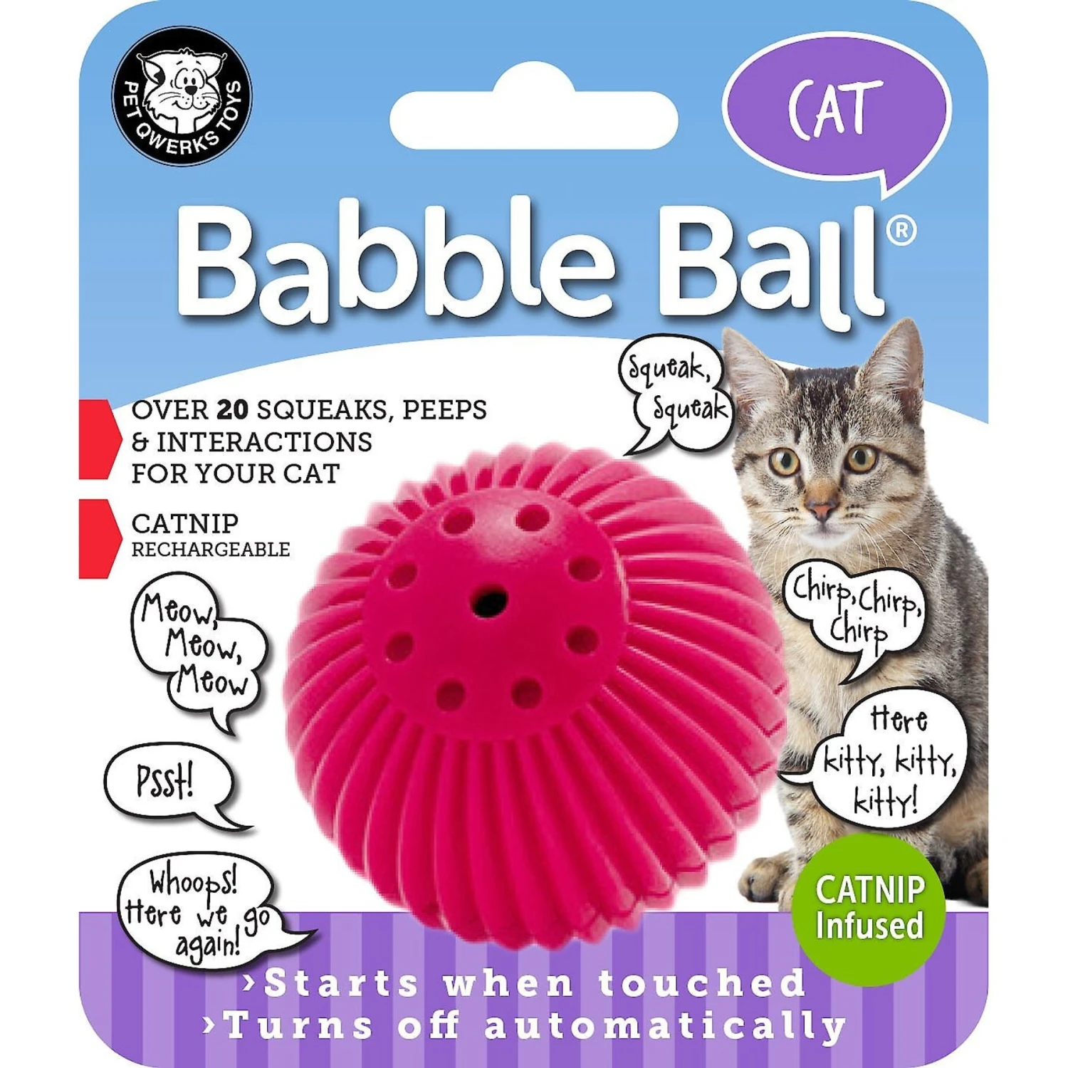 Pet Qwerks Babble Ball Kitten Toy With Catnip - Image 6