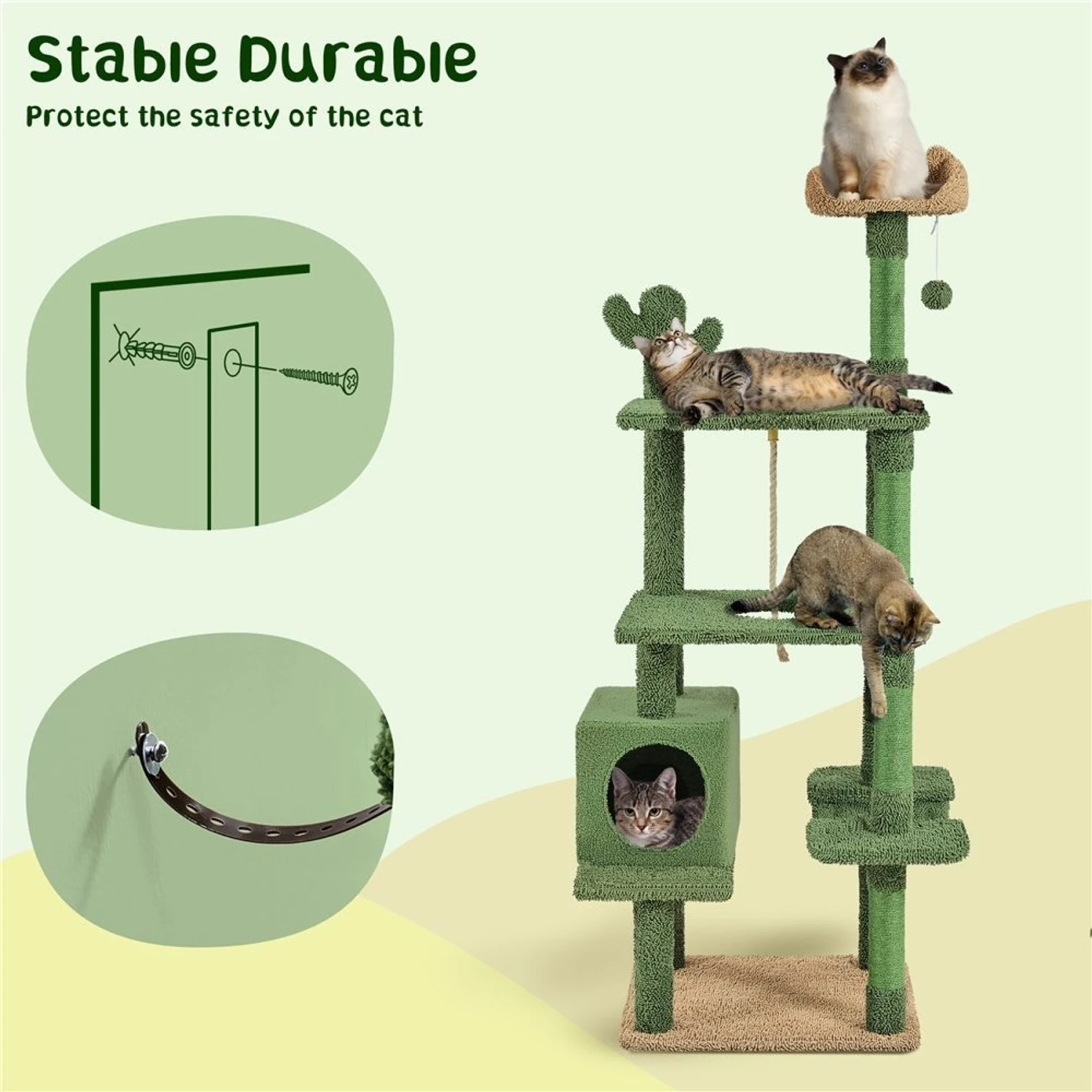 Yaheetech Cactus 70.5-in Cat Tree - Image 6
