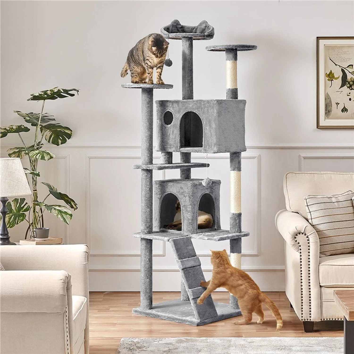 Yaheetech 80-in Cat Tree & Condo