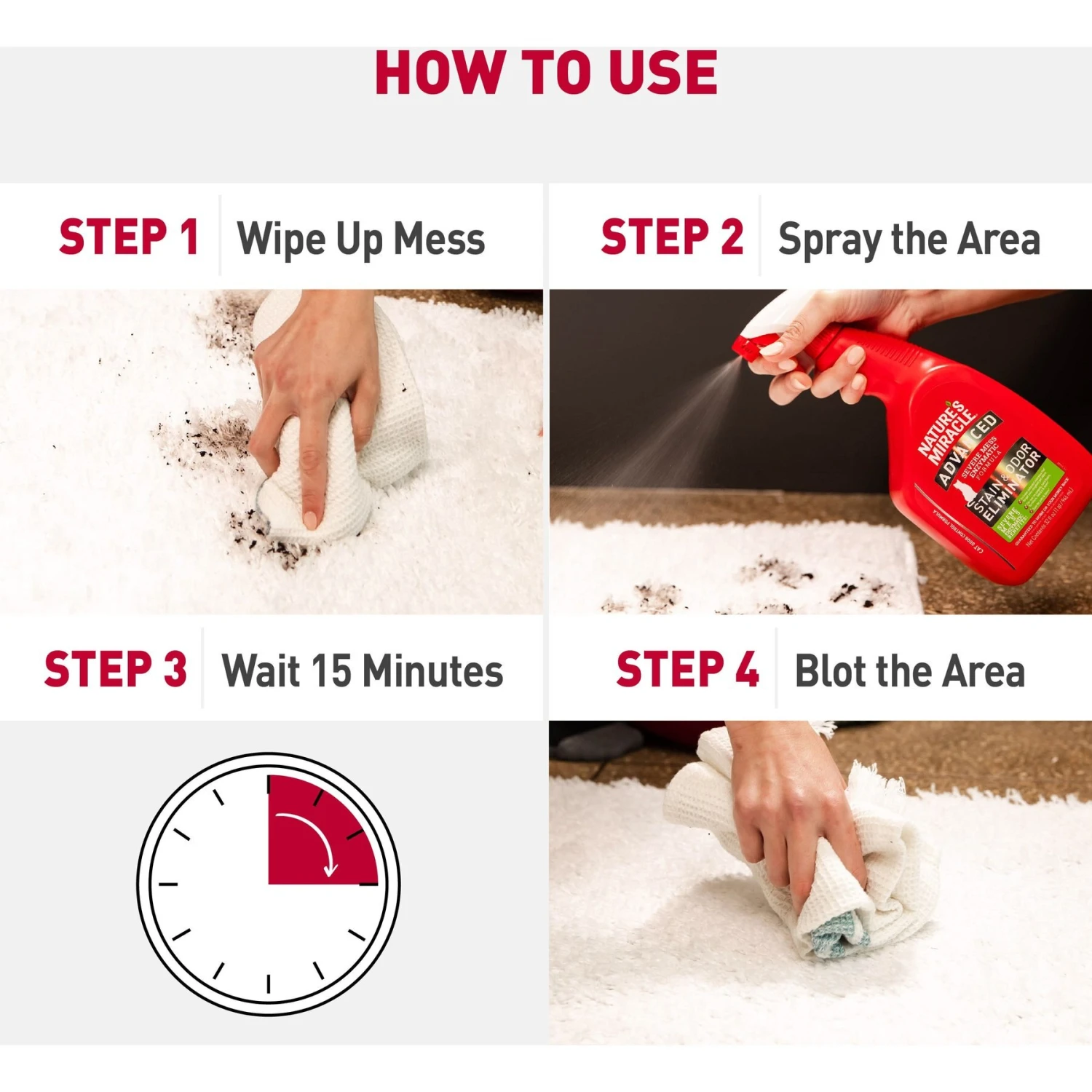 Nature's Miracle Advanced Cat Enzymatic Stain Remover & Odor Eliminator Spray, 32-oz Bottle - Image 4