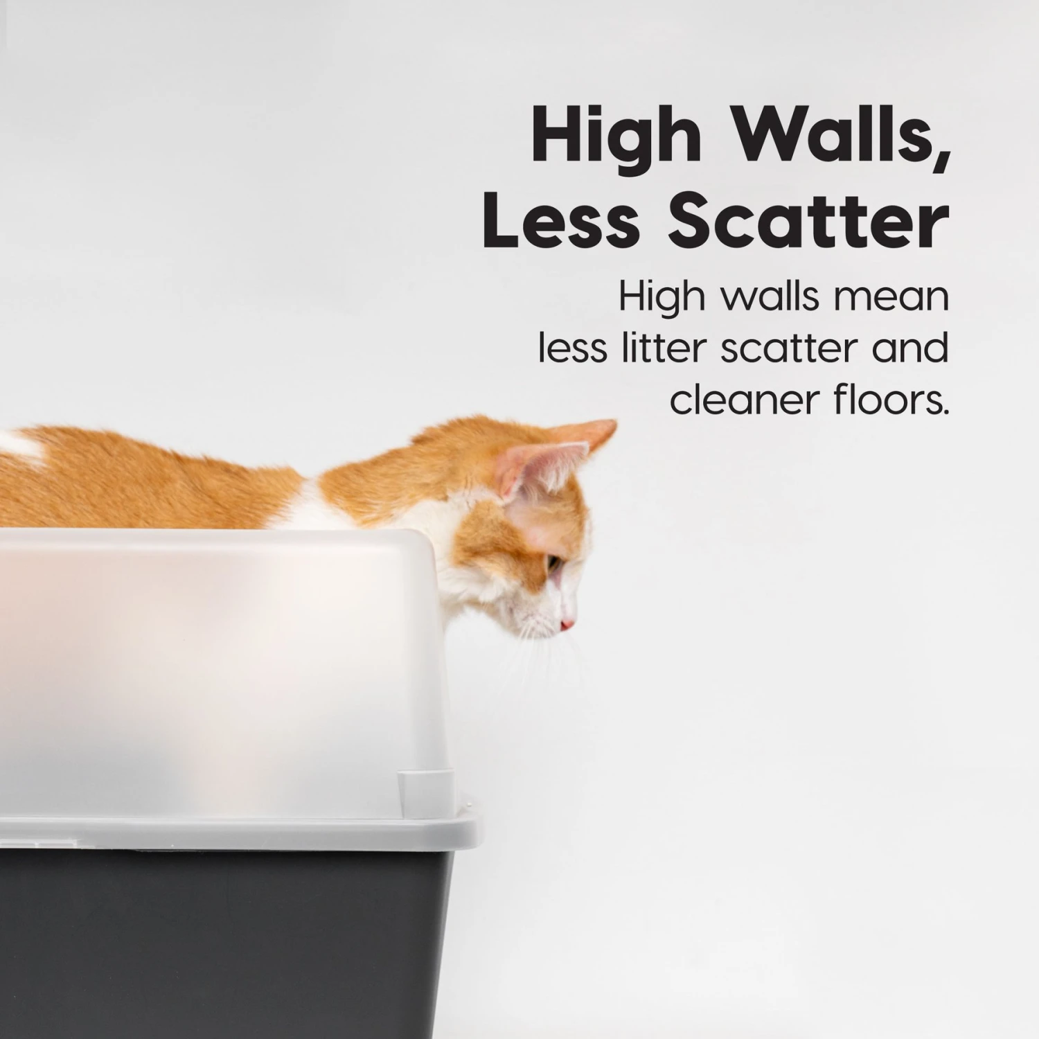 IRIS USA Open Top Litter Box With Scatter Shield & Scoop - Image 5