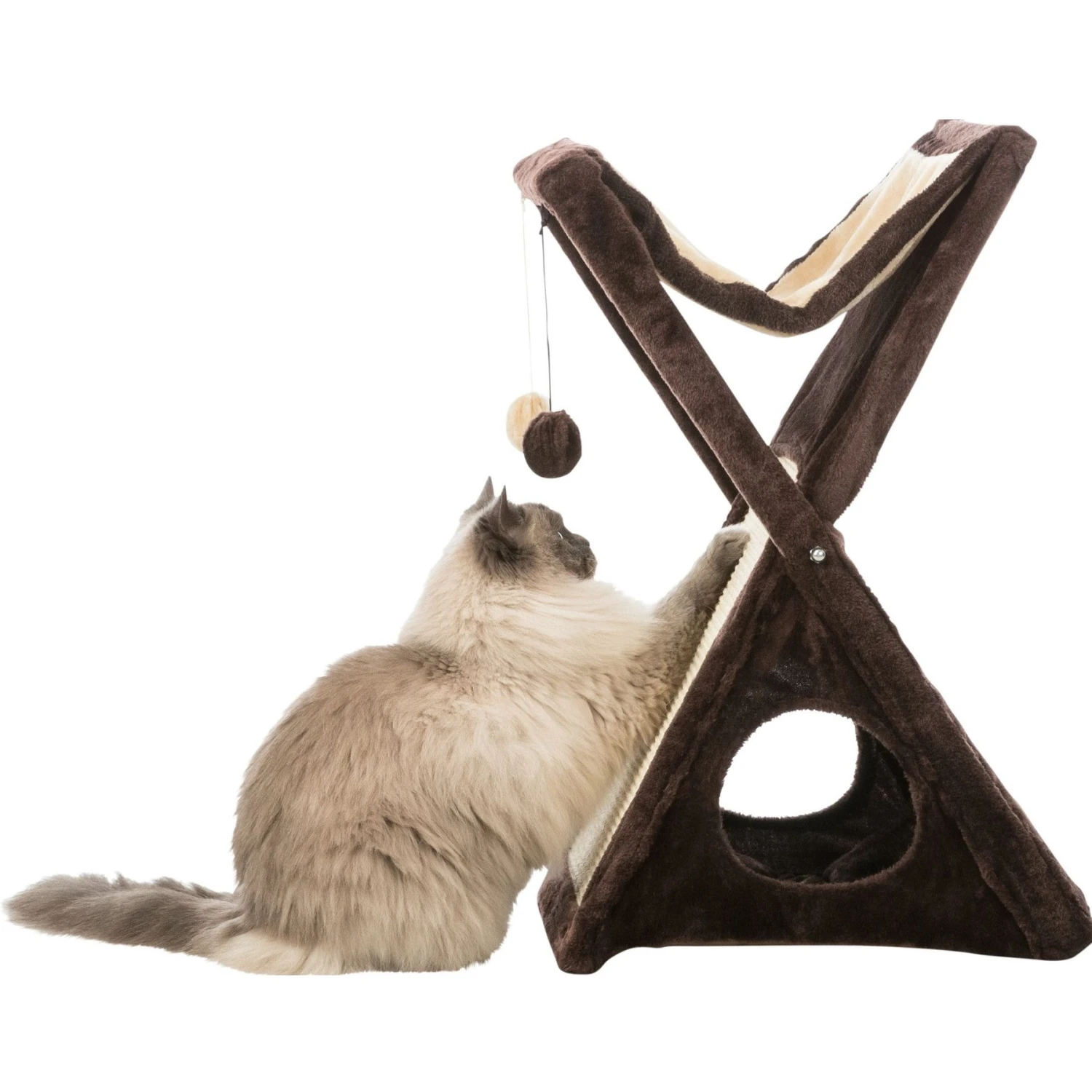 TRIXIE Miguel 25.5-in Plush Fold & Store Cat Tree - Image 2
