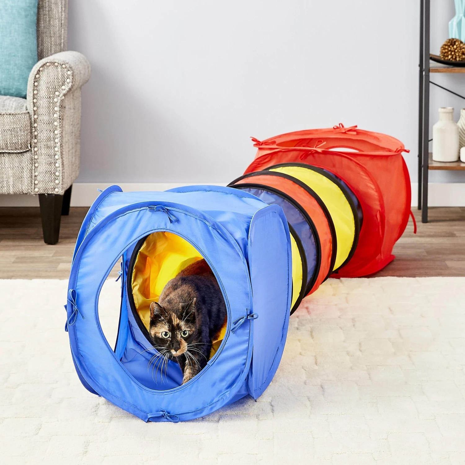HDP Pop Open Collapsible Cat Tube & Tunnel Set - Image 2