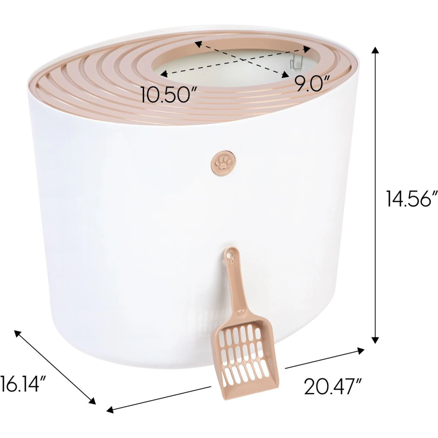 IRIS USA Round Top Entry Cat Litter Box & Scoop - Image 2