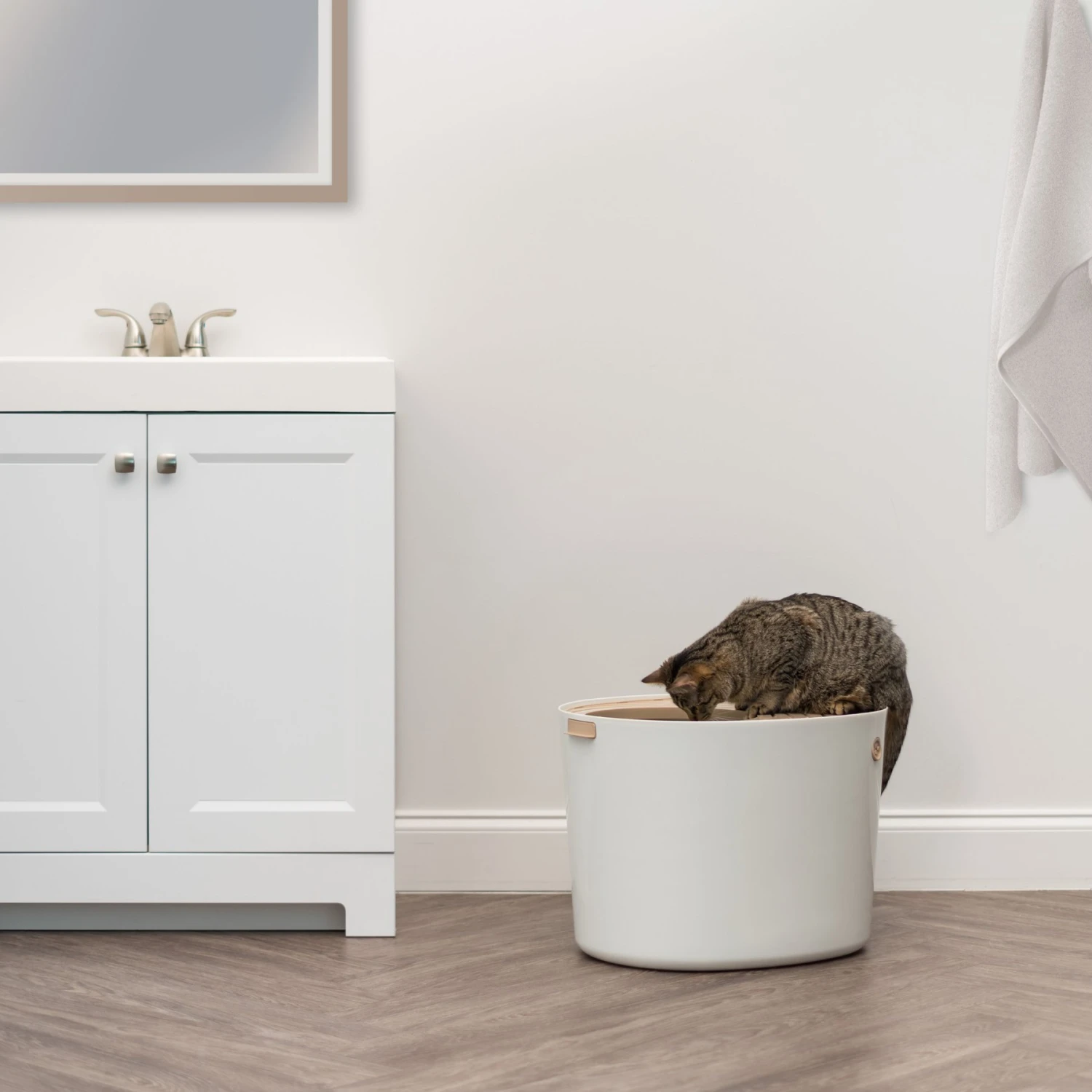 IRIS USA Round Top Entry Cat Litter Box & Scoop - Image 3