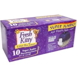 Fresh Kitty Super Jumbo Thick Litter Box Liners, 10 Count