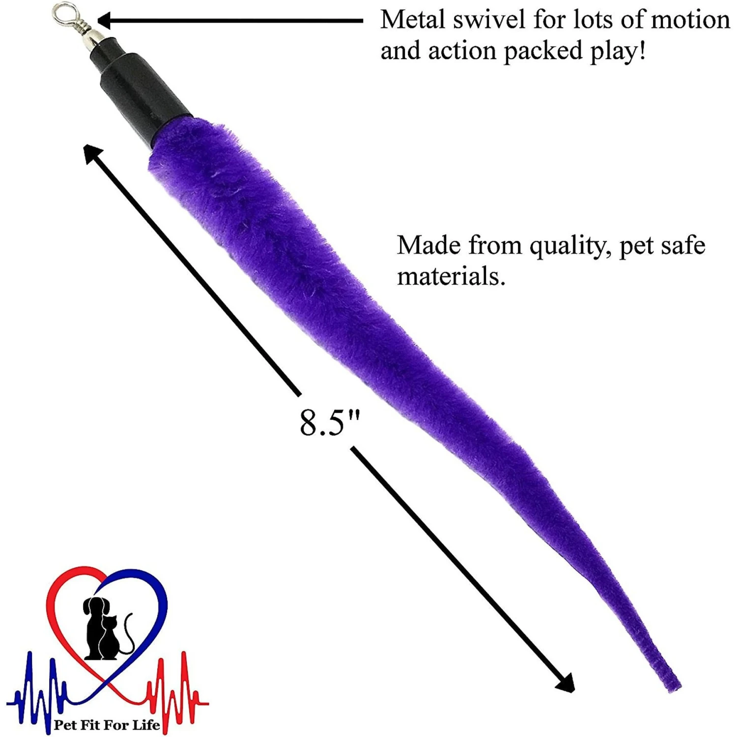 Pet Fit For Life 5 Piece Squiggly Worm Replacement Pack For Wand Cat Toy - Image 3