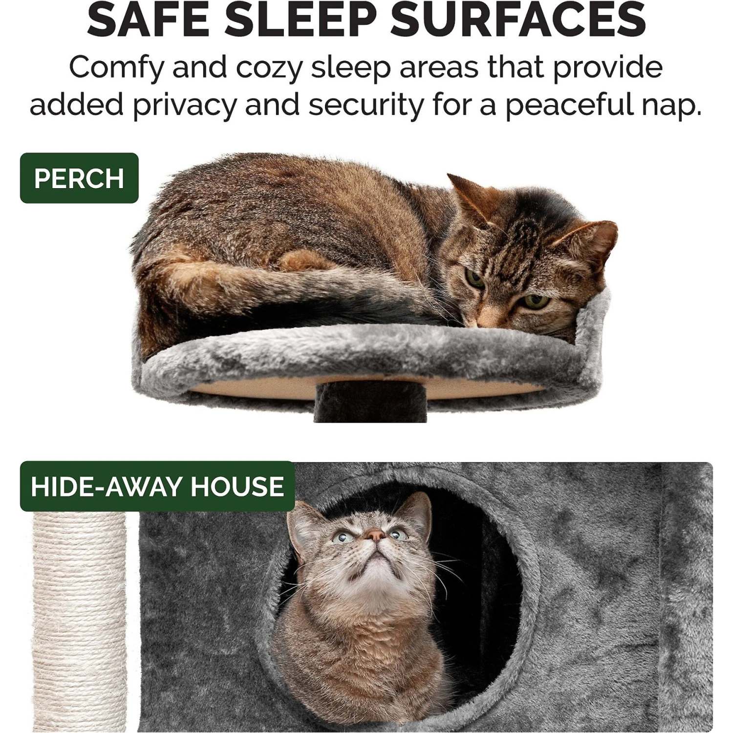 Tiger Tough Platform House Playground 59.8-in Faux Fur Cat Tree & Condo - Image 7