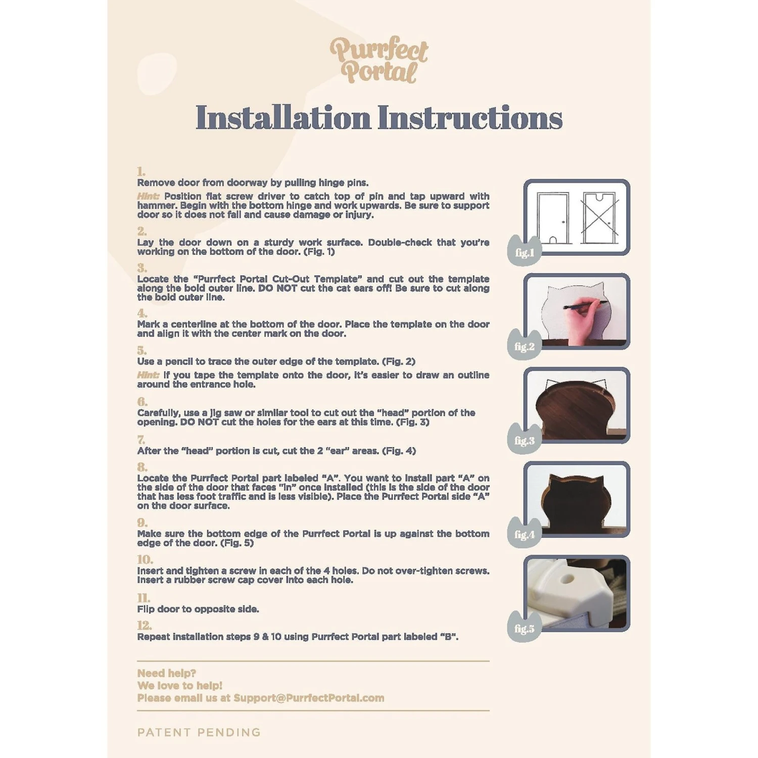 Purrfect Portal Original Interior Cat Door - Image 5