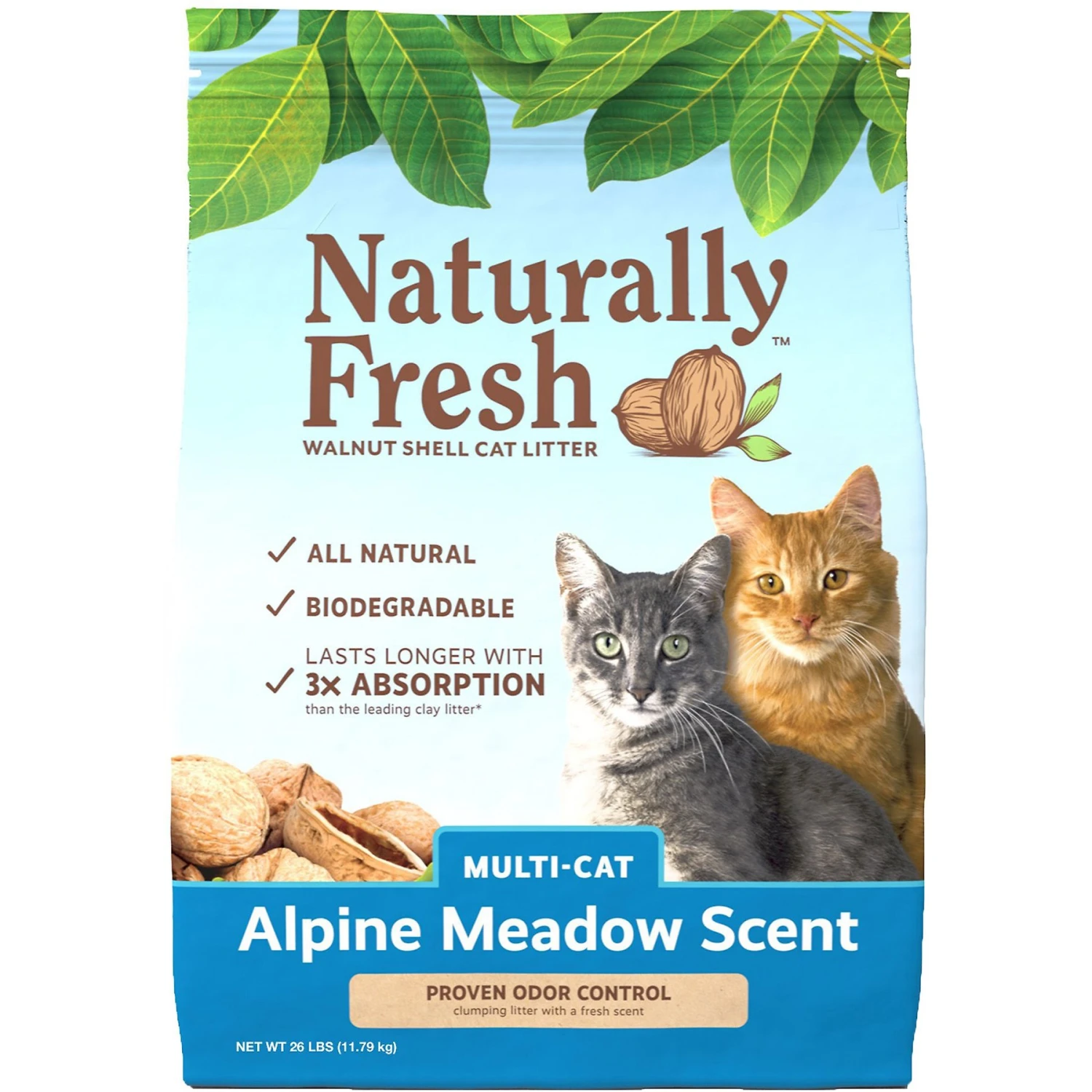 Naturally Fresh Alpine Meadow Scented Clumping Walnut Cat Litter