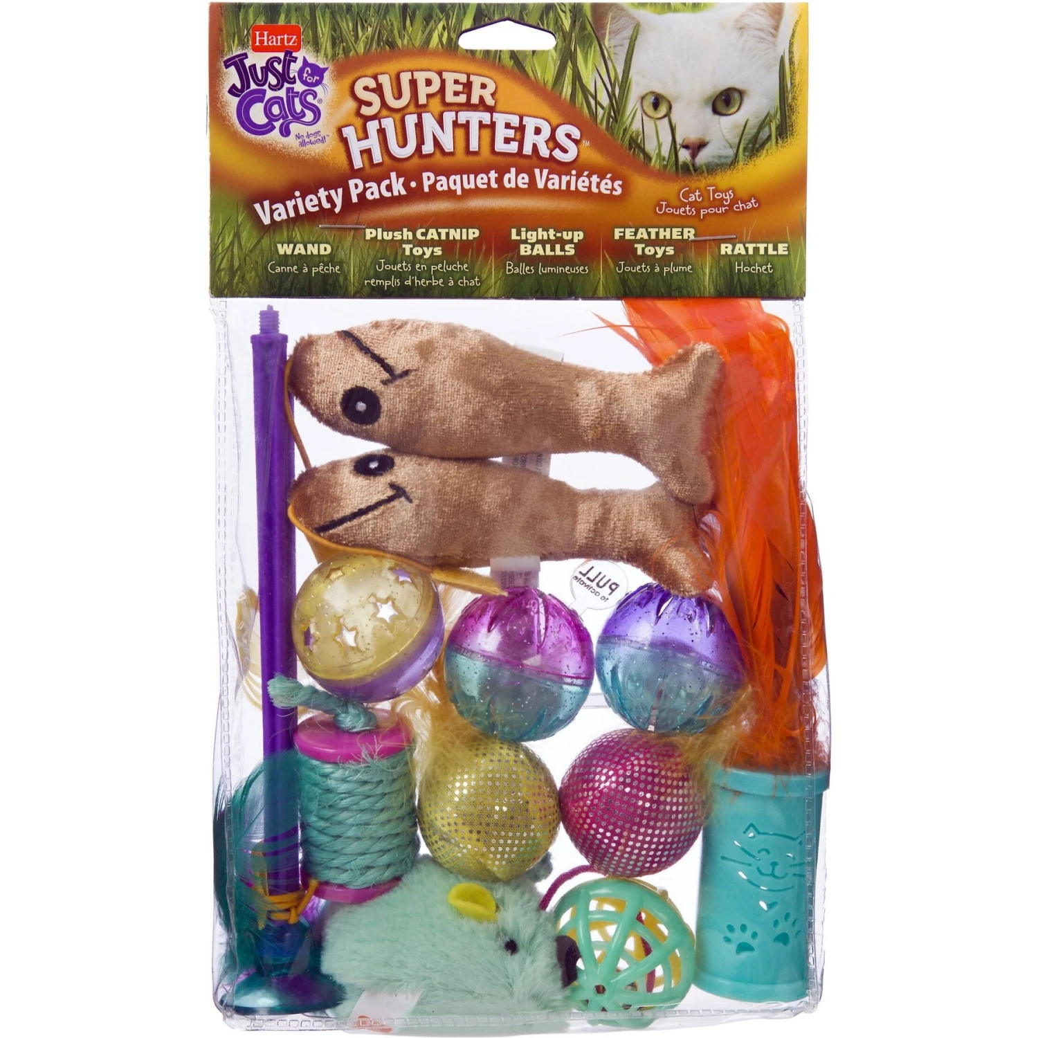 Hartz Just For Cats Super Hunters Cat Toy Variety Pack, 13 Count