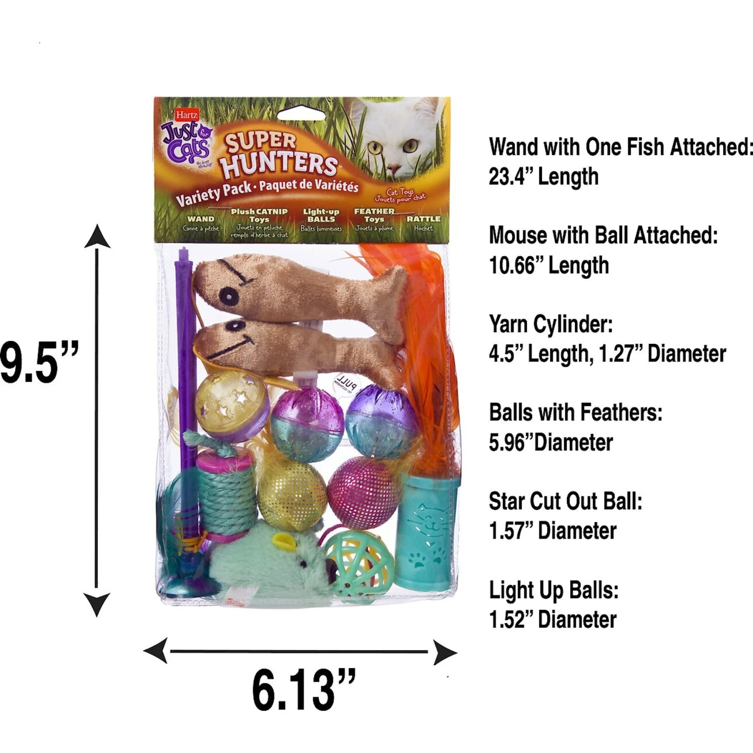 Hartz Just For Cats Super Hunters Cat Toy Variety Pack, 13 Count - Image 2