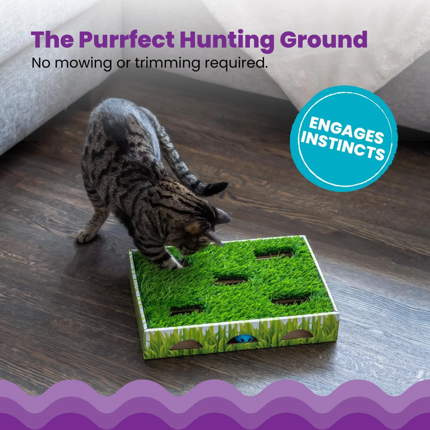 Catstages Grass Patch Hunting Box Cat Scratcher Toy - Image 3