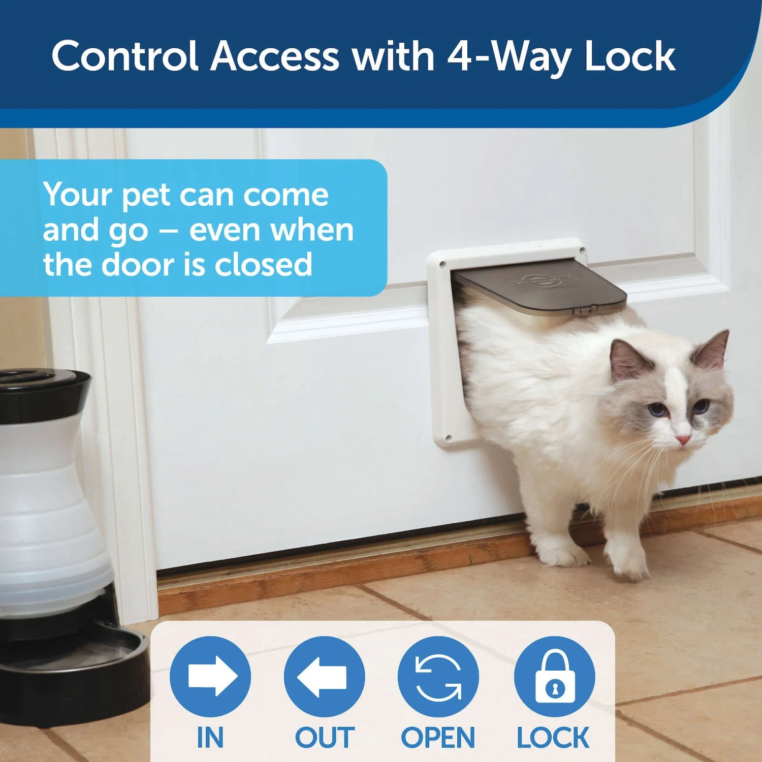 PetSafe 4-Way Locking Pet Door, Up To 15-lbs - Image 2