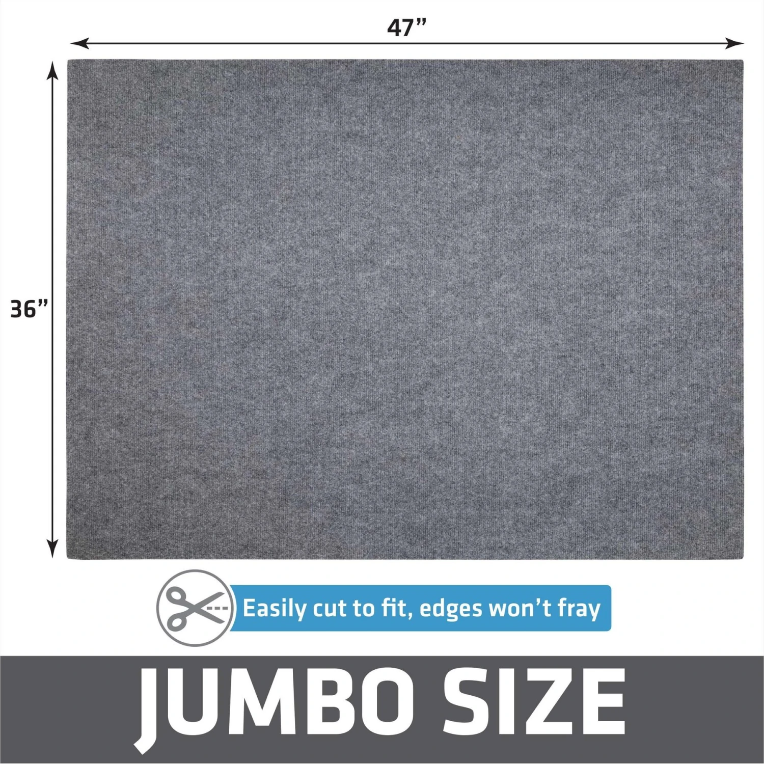Drymate Jumbo Ridged Cat Litter Trapping Mat, Grey, 36-in X 47-in - Image 5
