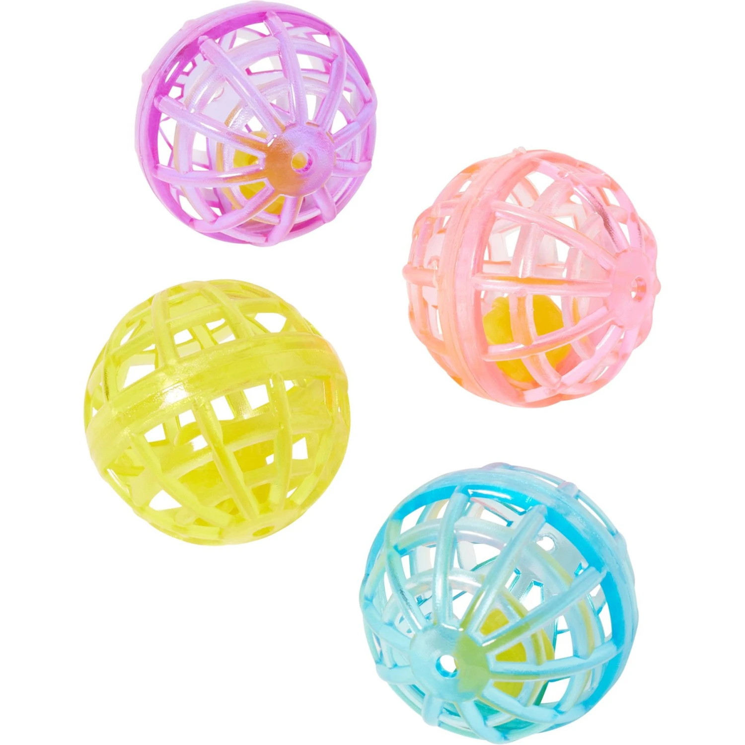 Ethical Pet Lattice Balls Plastic & Bell Cat Toy, Color Varies, 1.5-in, 4 Count