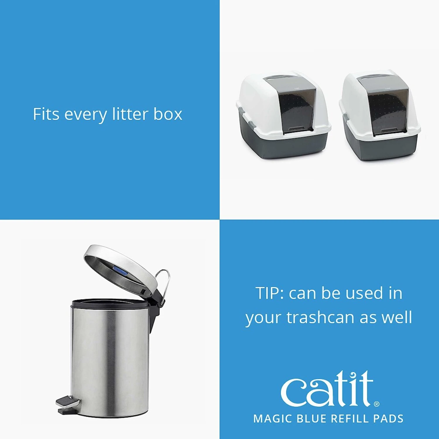 Catit Magic Blue Odor Reducing Refill Cat Litter Pad, 6 Count - Image 6