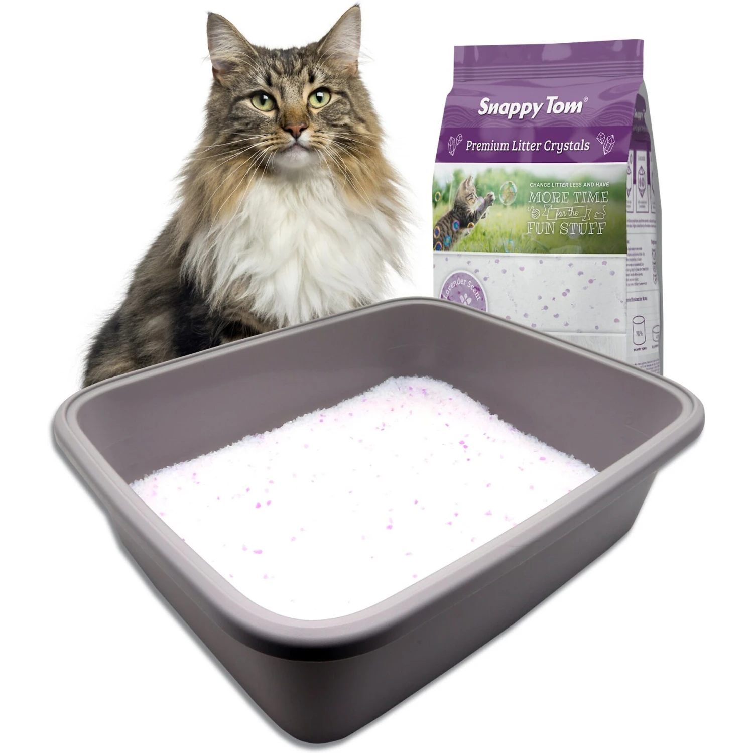 Snappy Tom Natural Lavender Scented Non-Clumping Crystal Cat Litter - Image 2