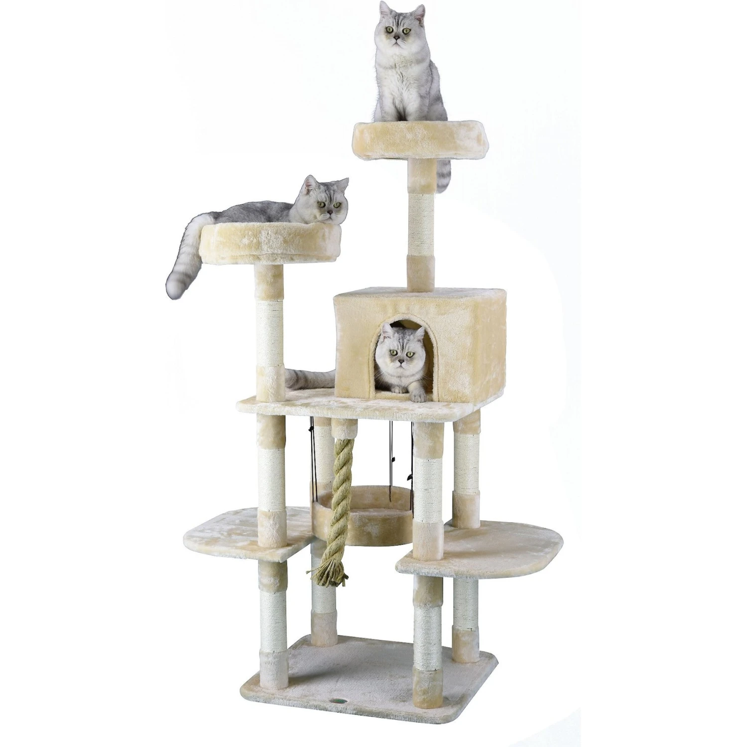 Go Pet Club 61.5-in Faux Fur Cat Tree & Condo - Image 2