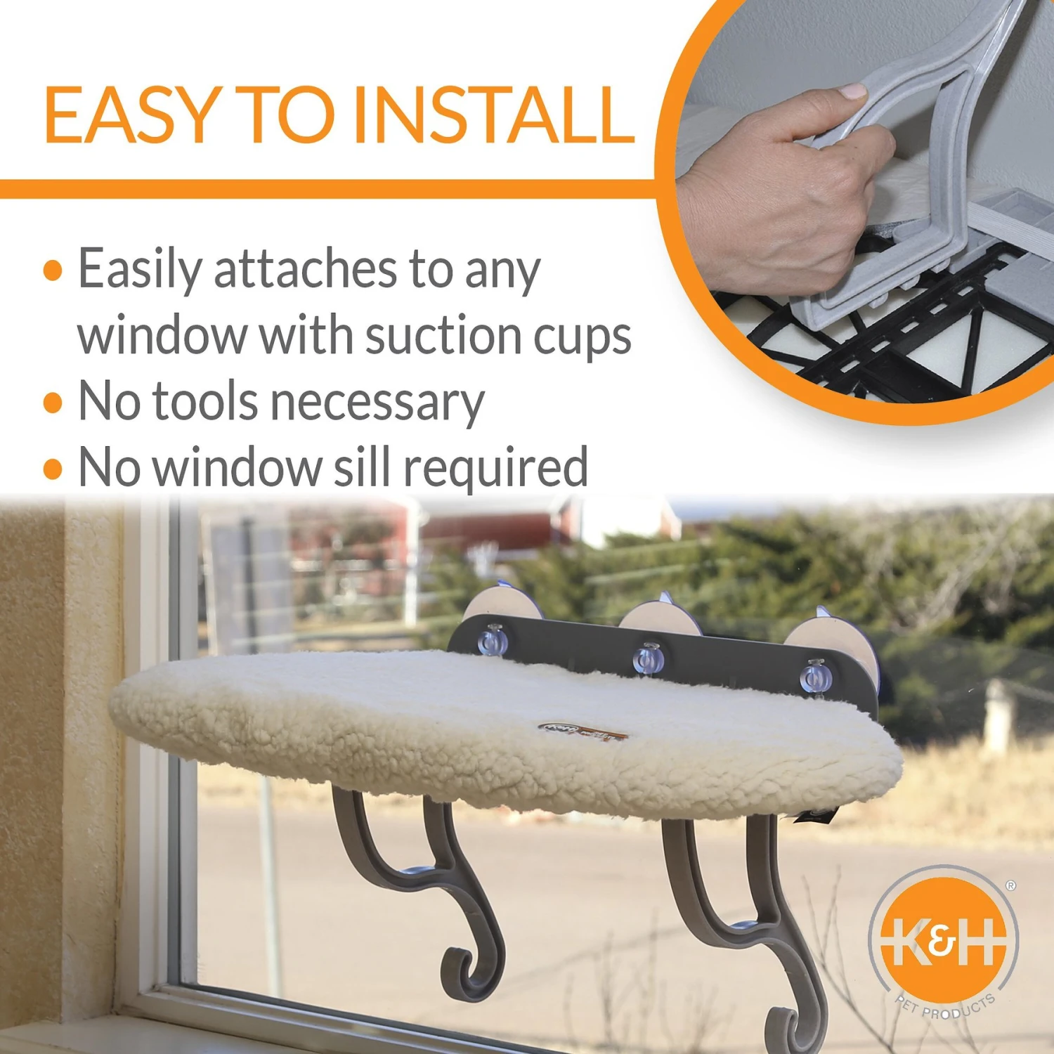 K&H Pet Products Universal Mount Cat Window Perch - Image 3