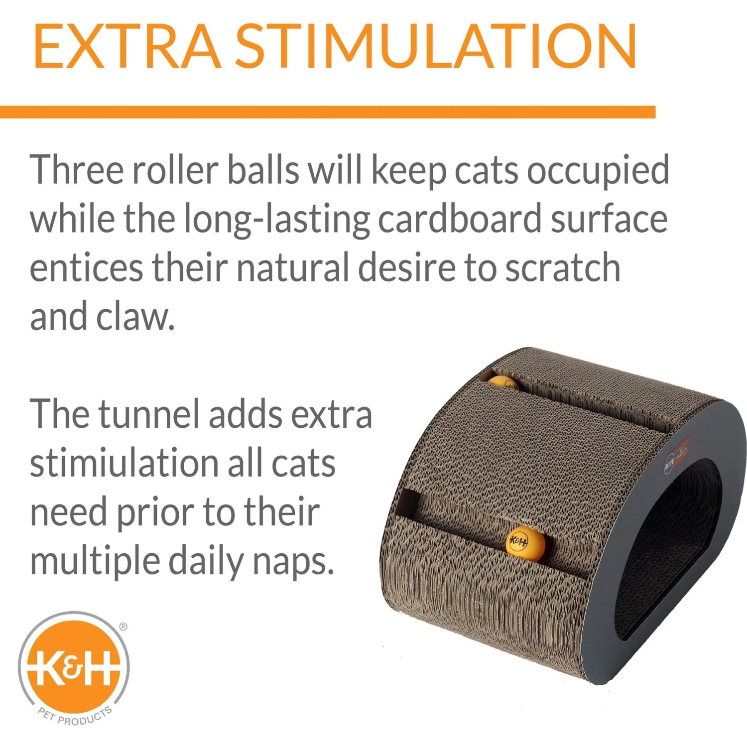 K&H Pet Products Creative Kitty Tunnel Cat Scratcher Toy - Image 2