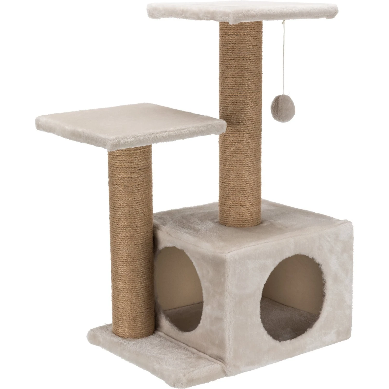 TRIXIE Valencia 28-in Plush Cat Tree & Scratching Post With Condo & Cat Toy
