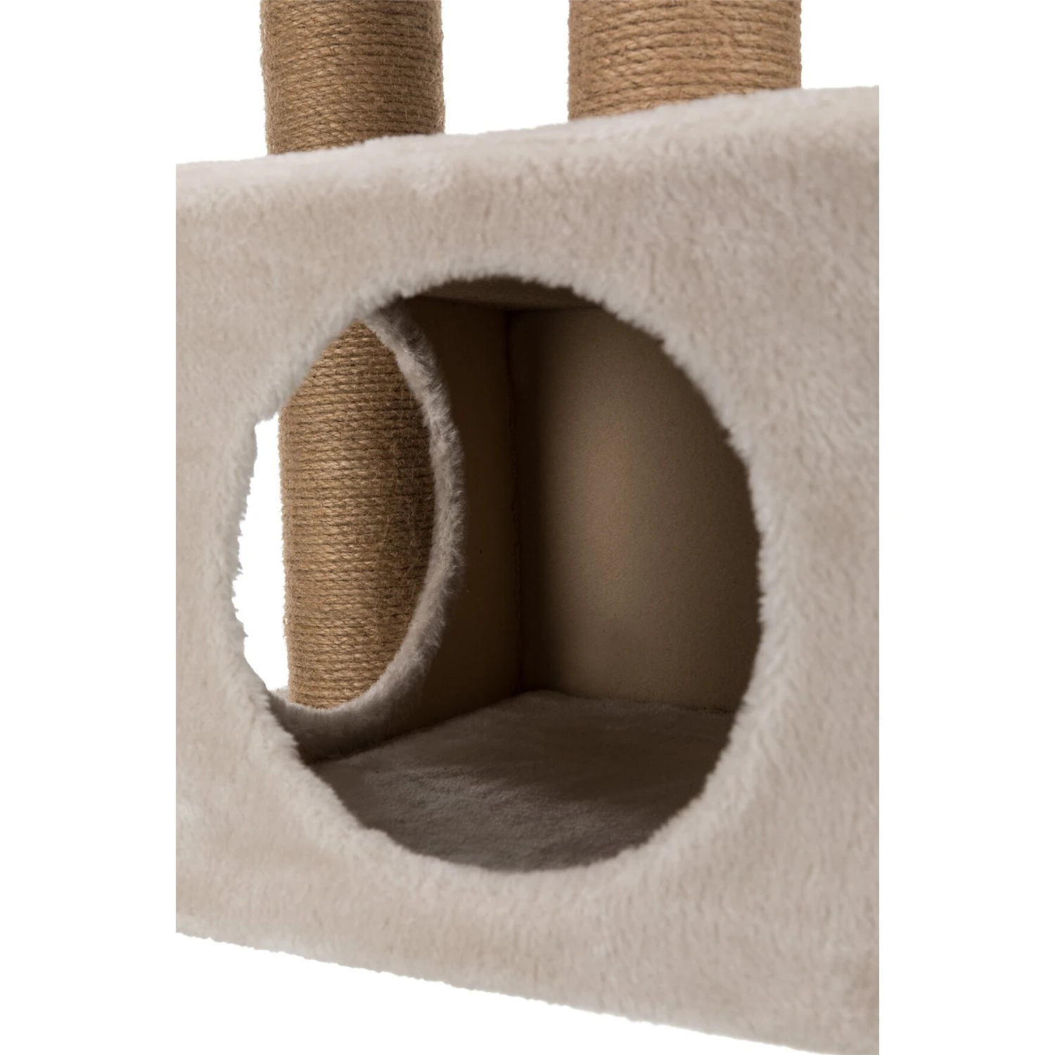 TRIXIE Valencia 28-in Plush Cat Tree & Scratching Post With Condo & Cat Toy - Image 5