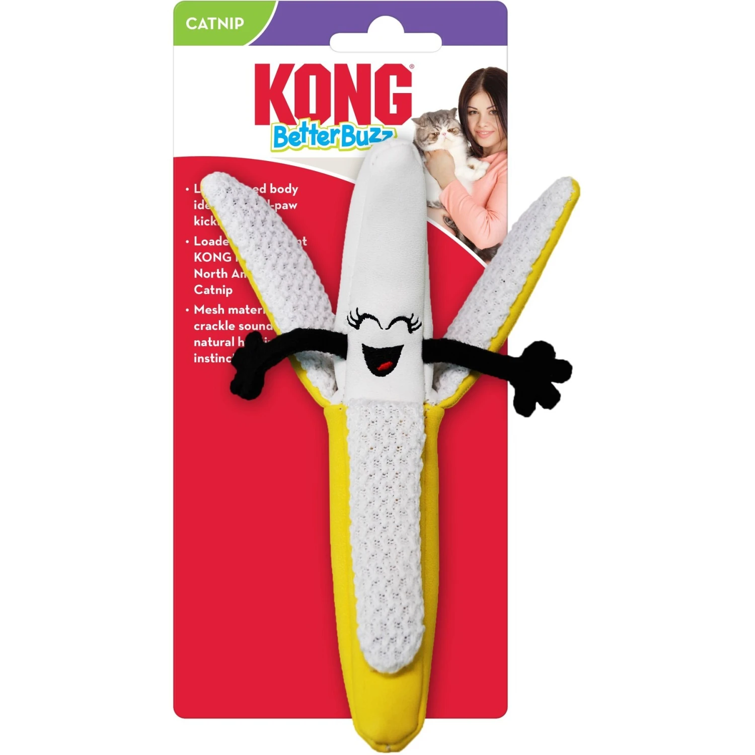 KONG Better Buzz Banana Cat Toy - Image 4