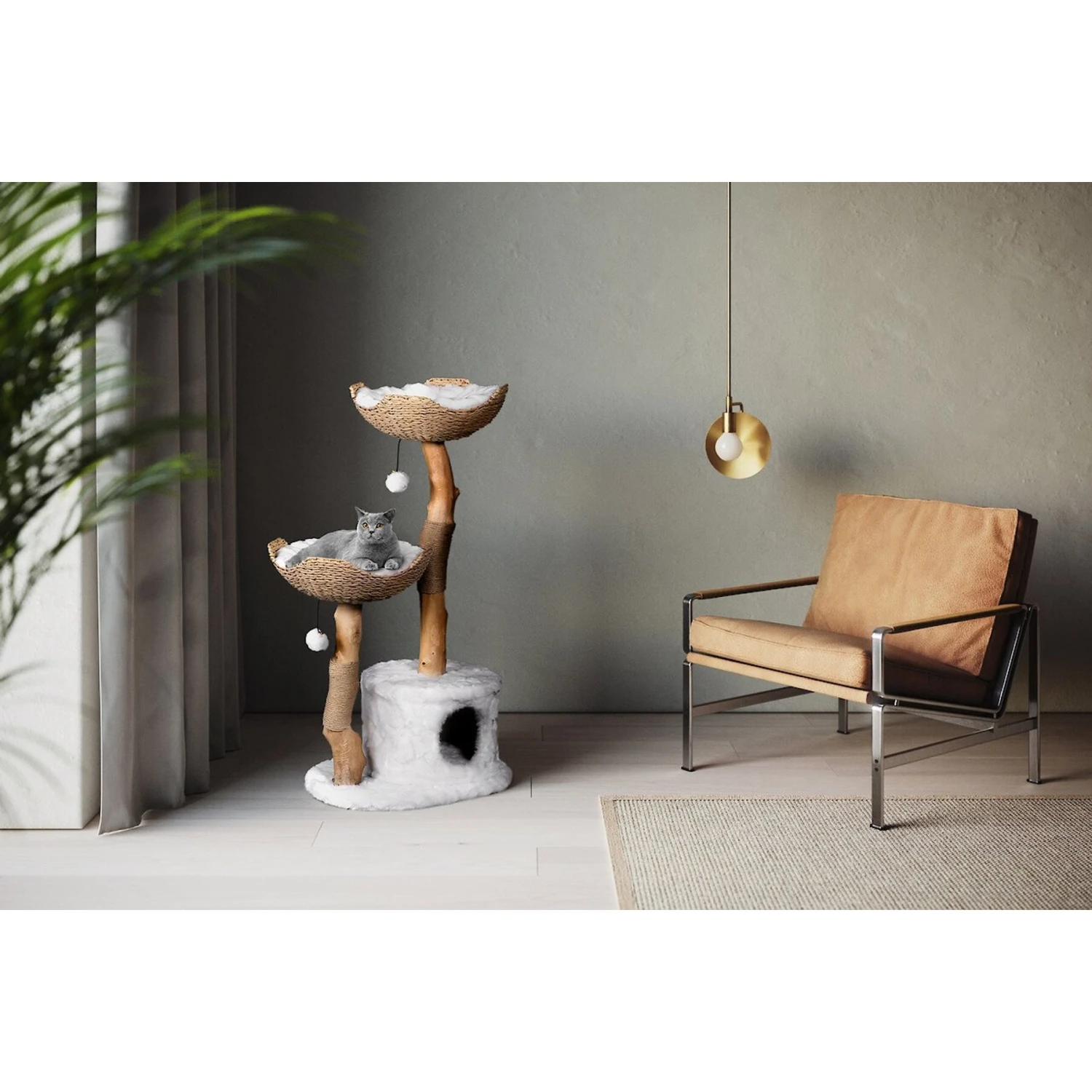 Mau Lifestyle Cento 46-in Modern Wooden Cat Tree & Condo - Image 9