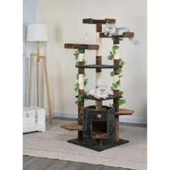 Go Pet Club 67-in Forest With Leaves Cat Tree, Blue/ Brown