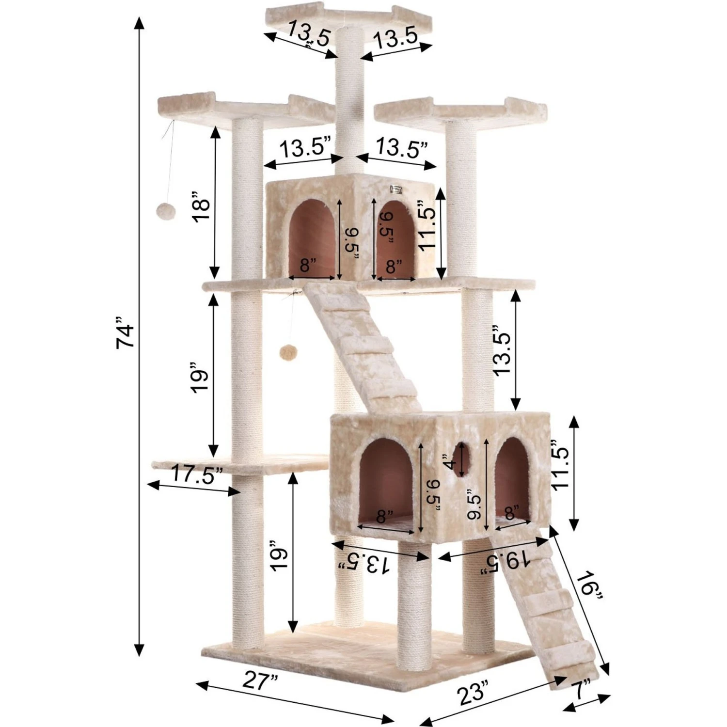 Armarkat 74-in Multi-Level Cat Tree - Image 6