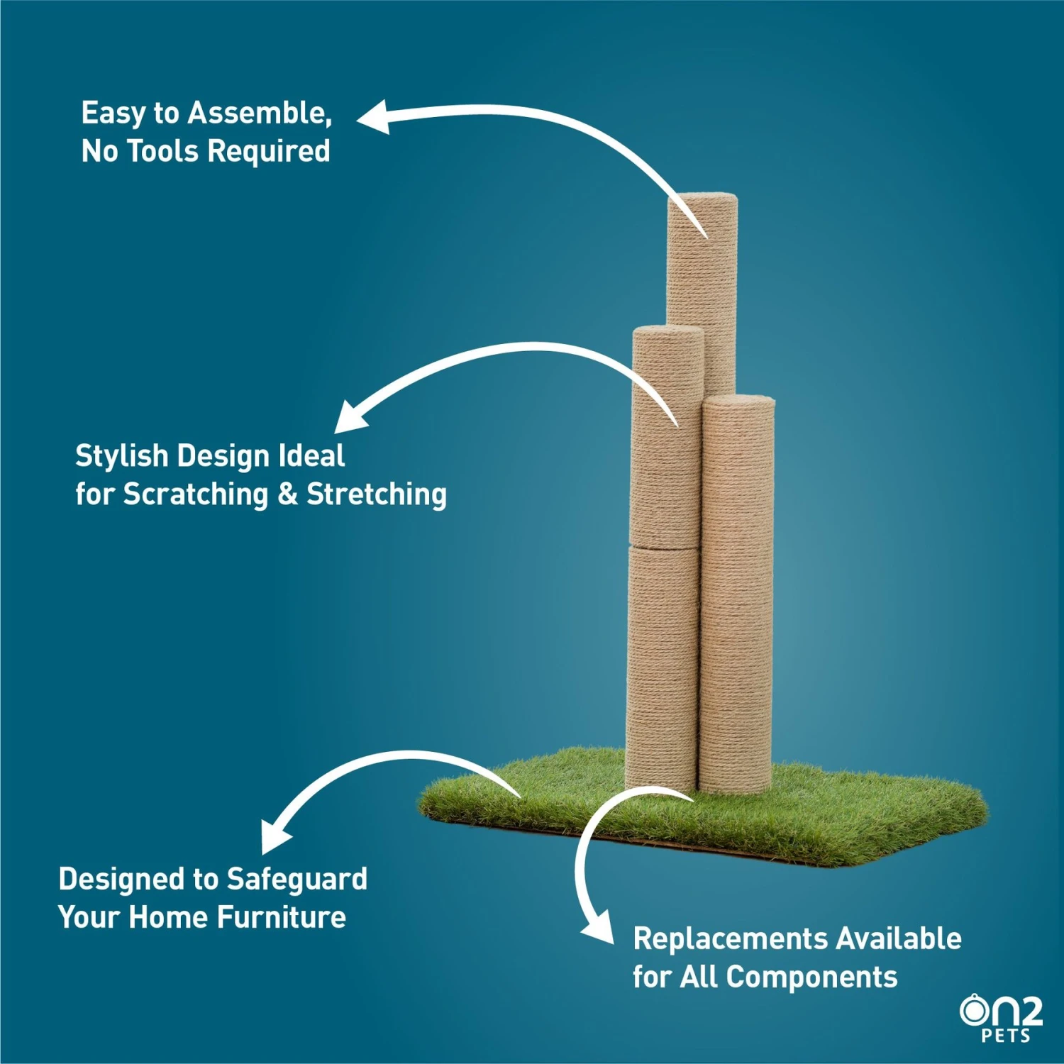 On2Pets Skyline 22-in Sisal Cat Scratching Post - Image 6