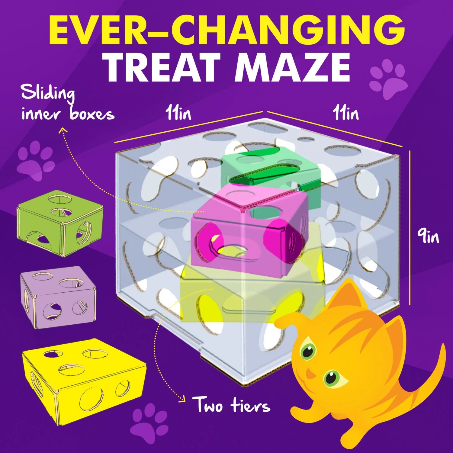 Cat Amazing Sliders Interactive Treat Maze & Puzzle Cat Toy - Image 4