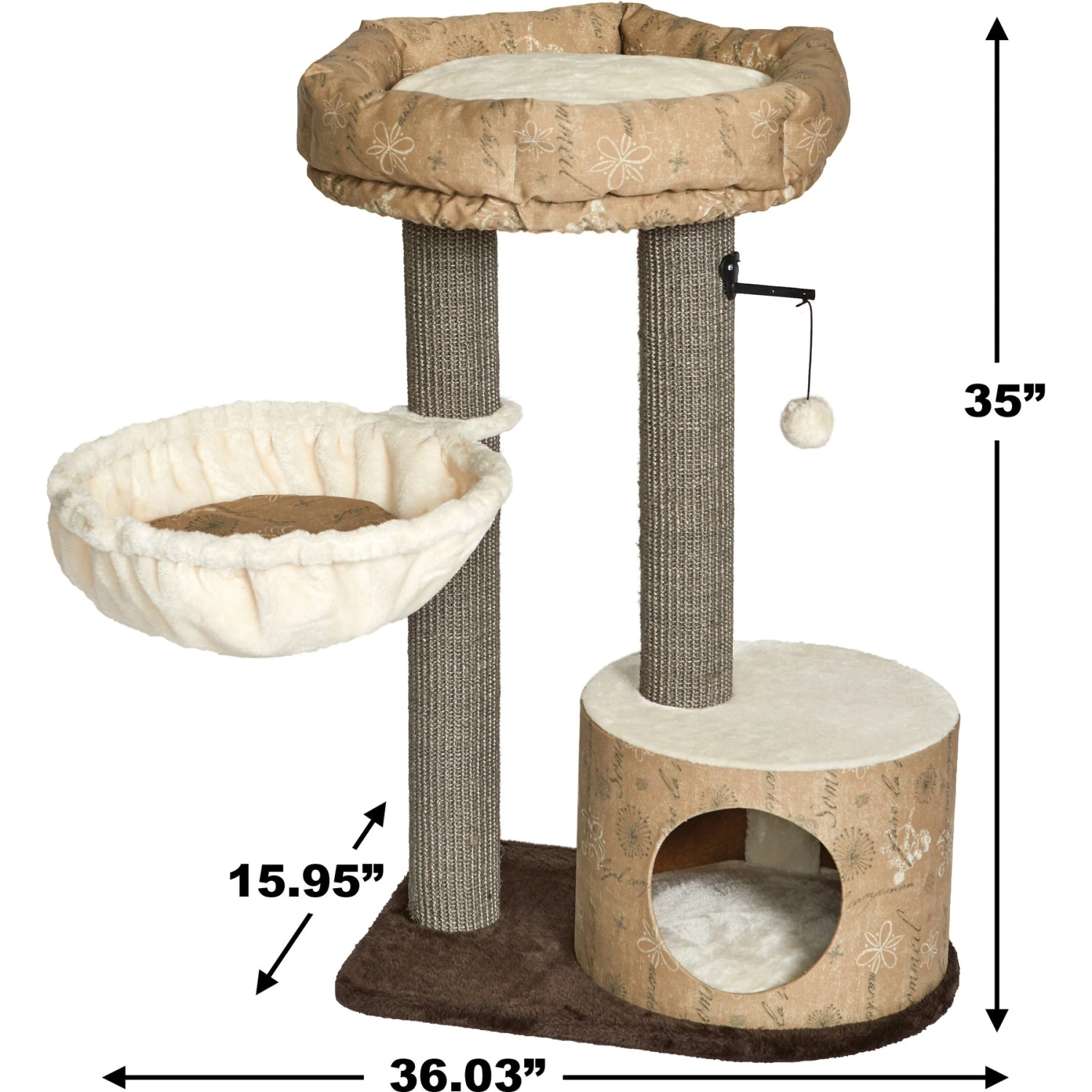 MidWest Feline Nuvo Cove 35-in Faux Fur Modern Cat Tree - Image 9