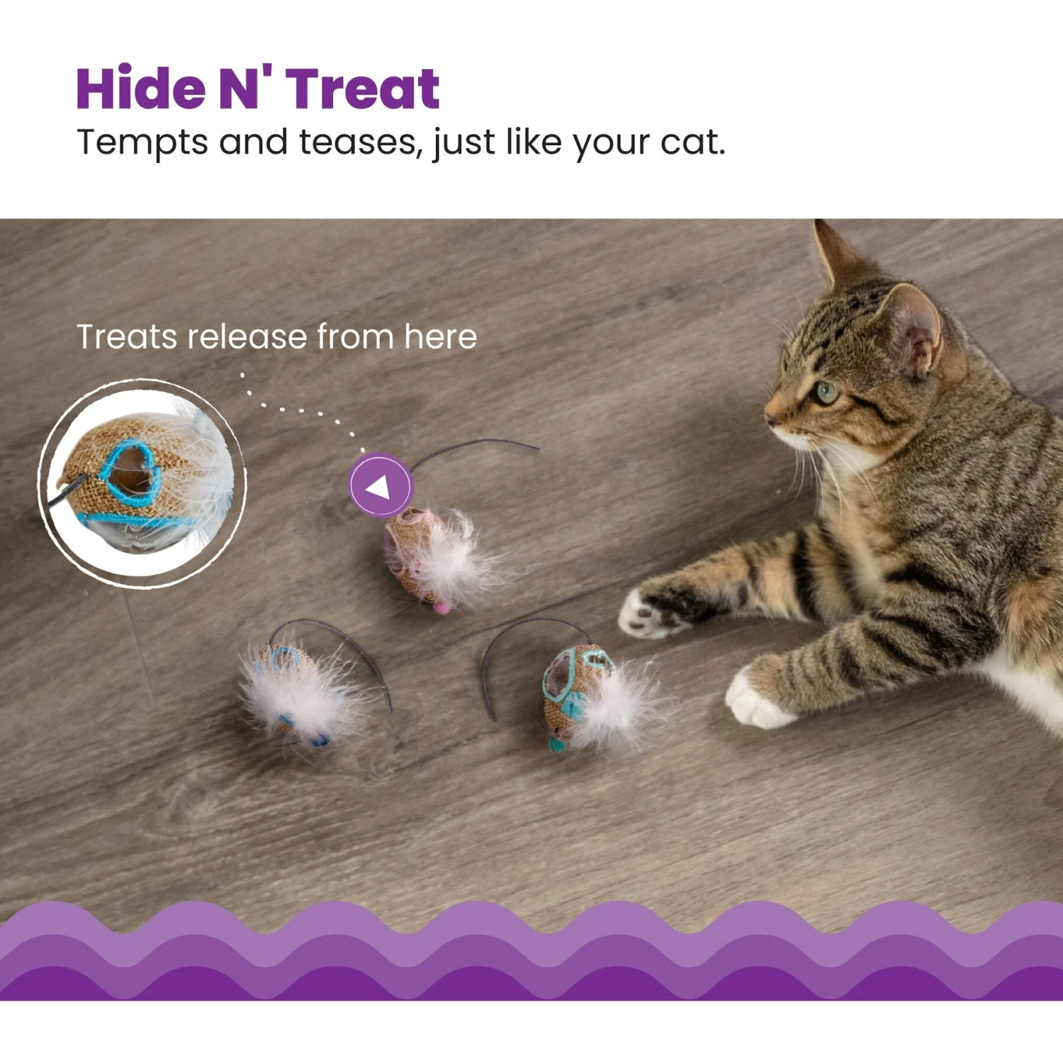 Catstages Mousin' Around Hide 'N Treat Dispenser Cat Toy, 3 Count - Image 2