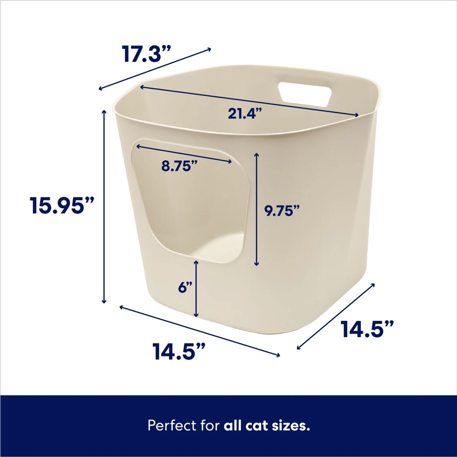Frisco Leaf High-Sided Cat Litter Box, Large - Image 2