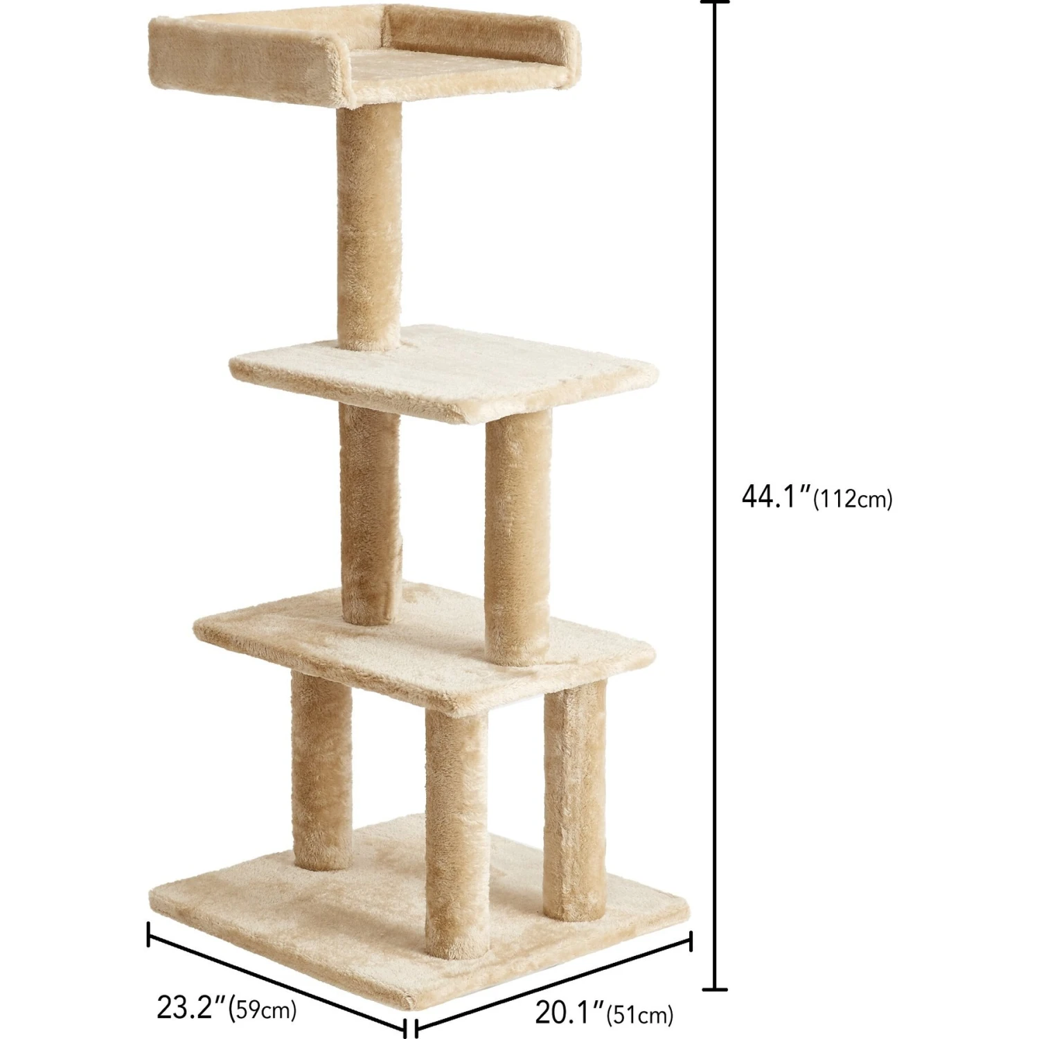 Two By Two The Sycamore 44.1-in Faux-Fleece Cat Tree, Beige - Image 2