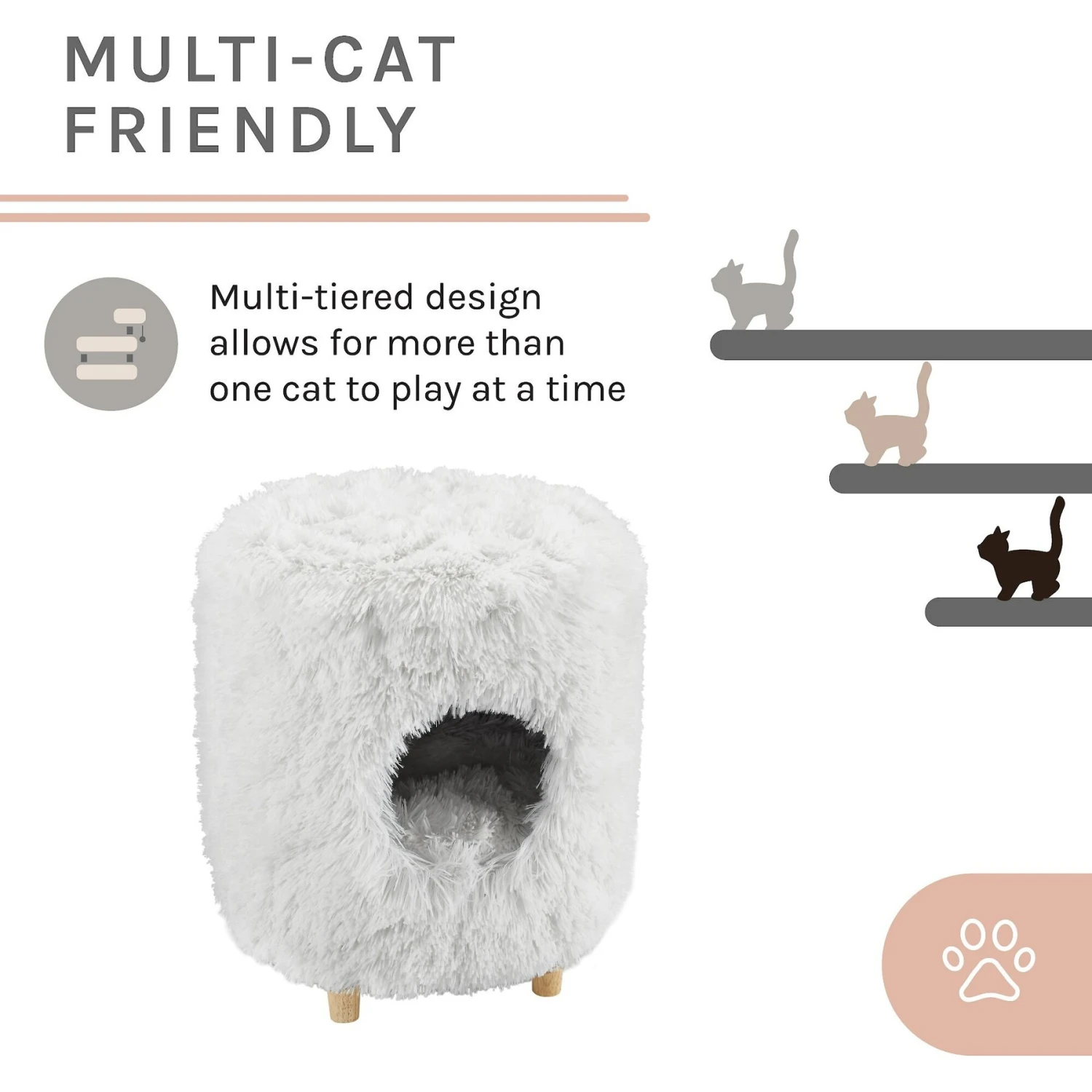 Sam's Pets Rocket 18-in Cat Tree Cylinder, White - Image 3