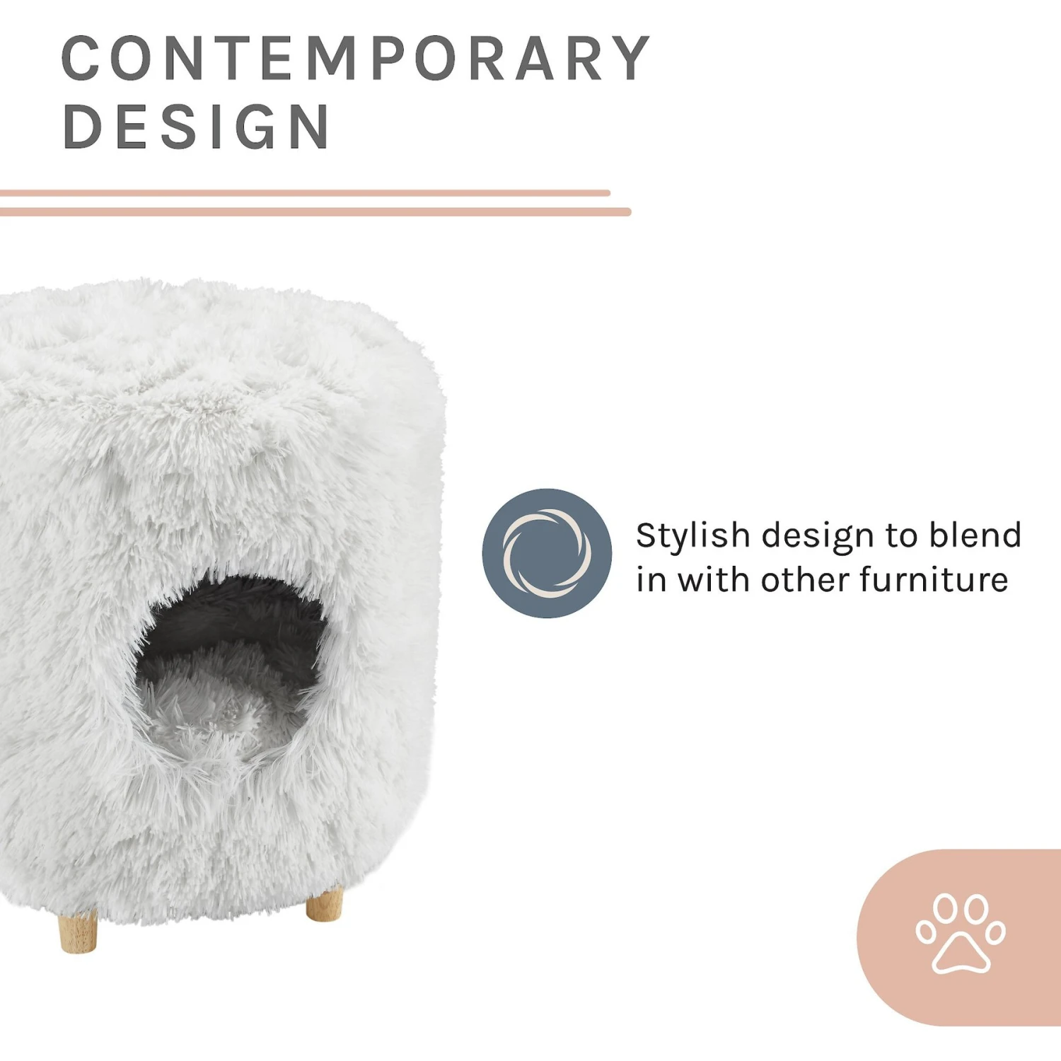 Sam's Pets Rocket 18-in Cat Tree Cylinder, White - Image 4