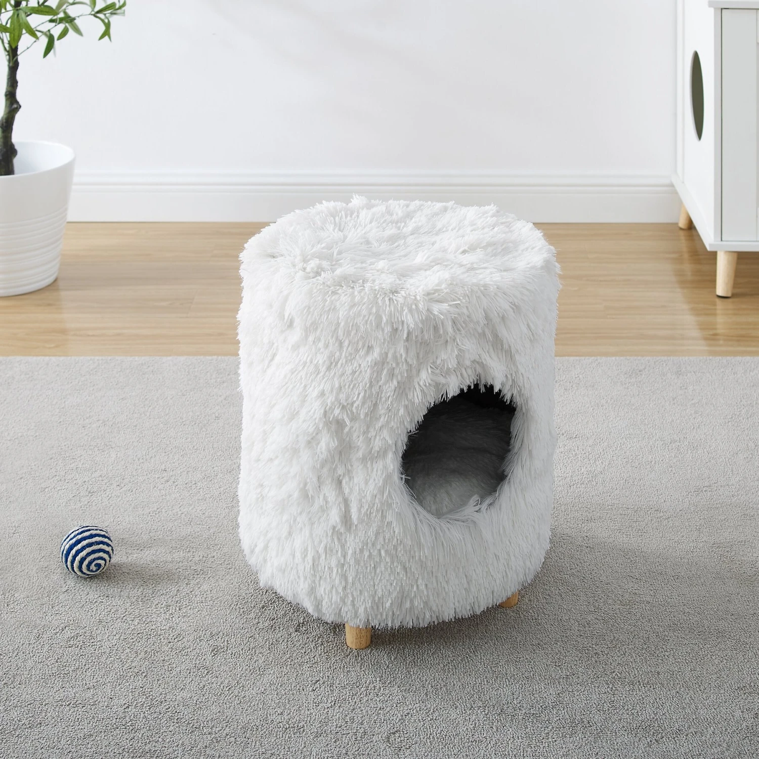 Sam's Pets Rocket 18-in Cat Tree Cylinder, White - Image 7