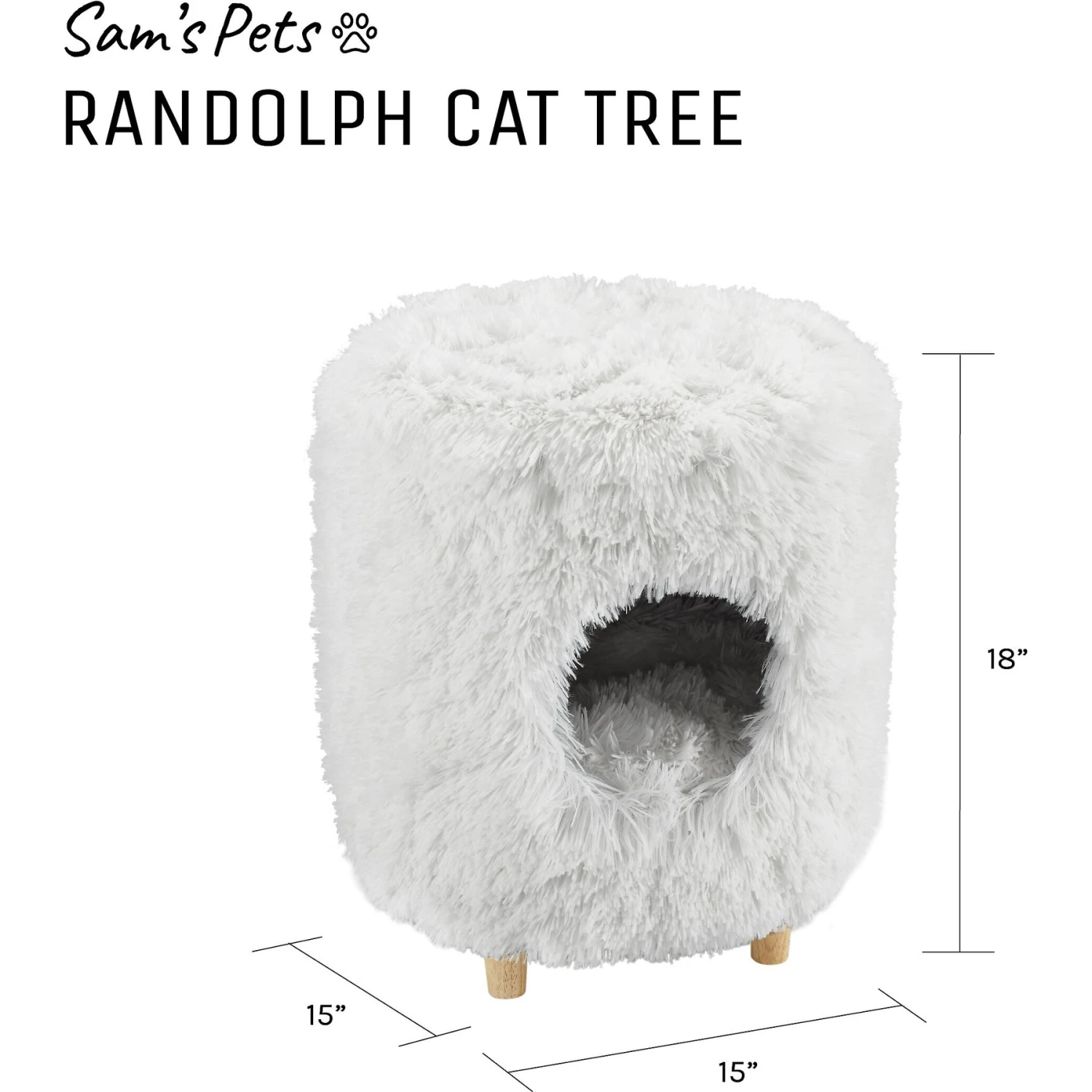 Sam's Pets Rocket 18-in Cat Tree Cylinder, White - Image 9