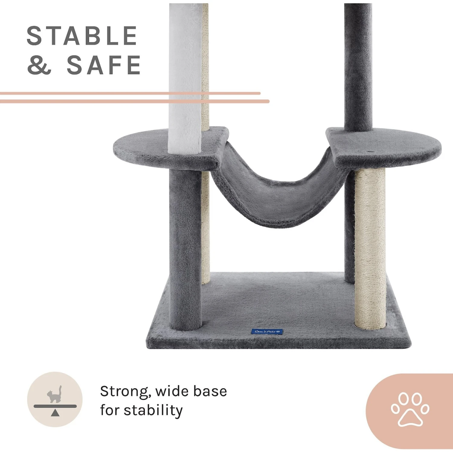 Sam's Pets Submarine 60-in Gray Hard Box Cat Tree, Gray - Image 6