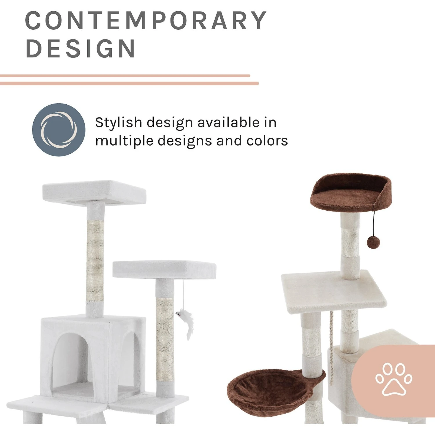 Sam's Pets Sam 54-in Cat Tree, White - Image 5