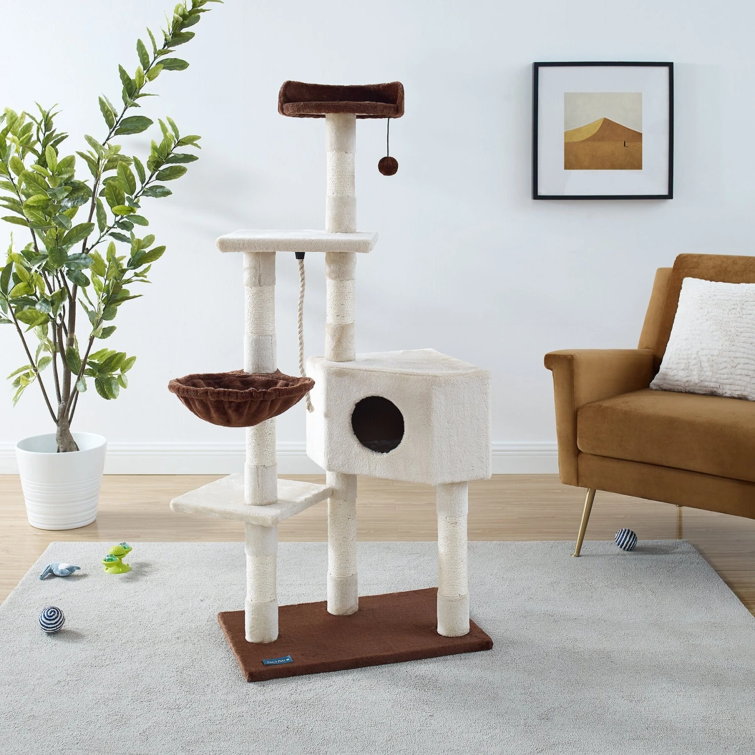 Sam's Pets Sam 54-in Cat Tree, White - Image 8