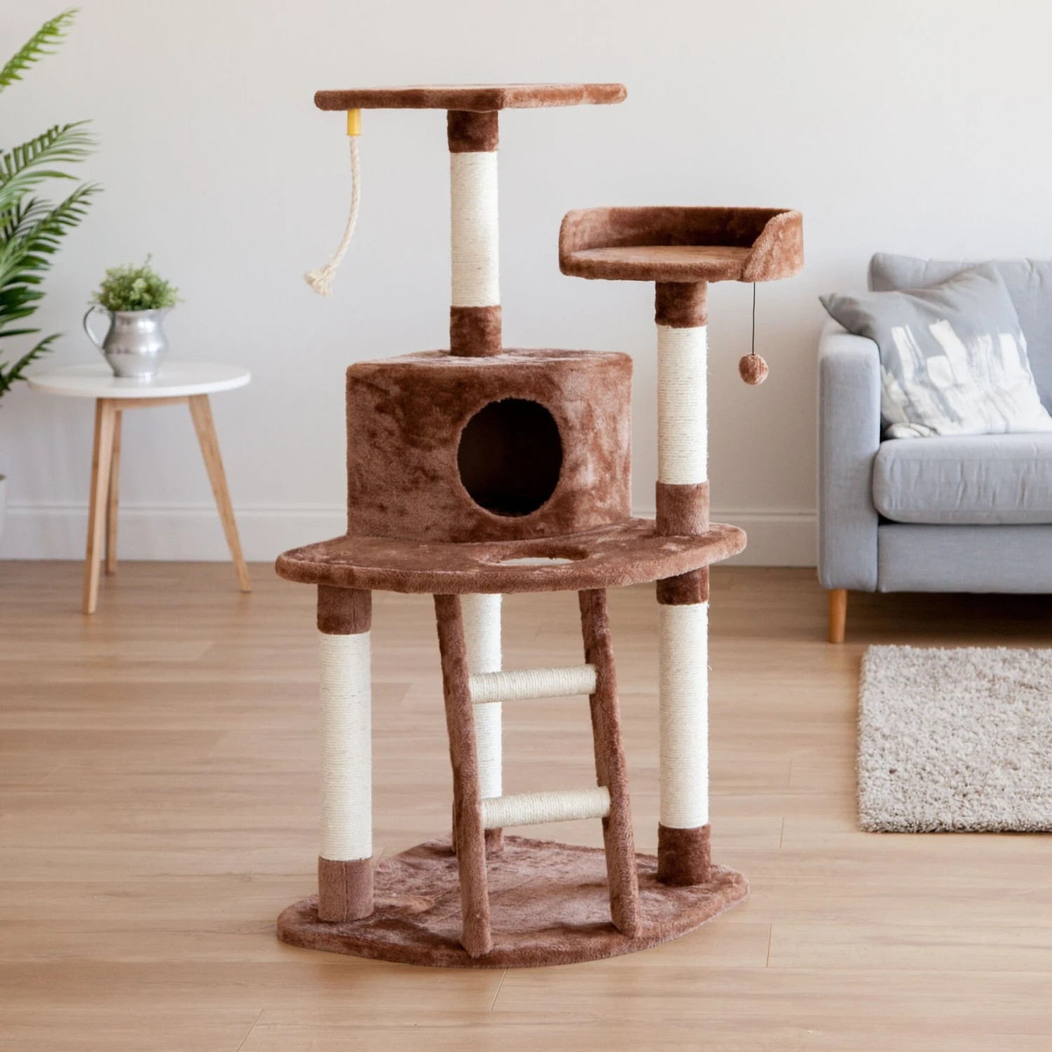 IRIS USA 47-in Plush Cat Tree - Image 7