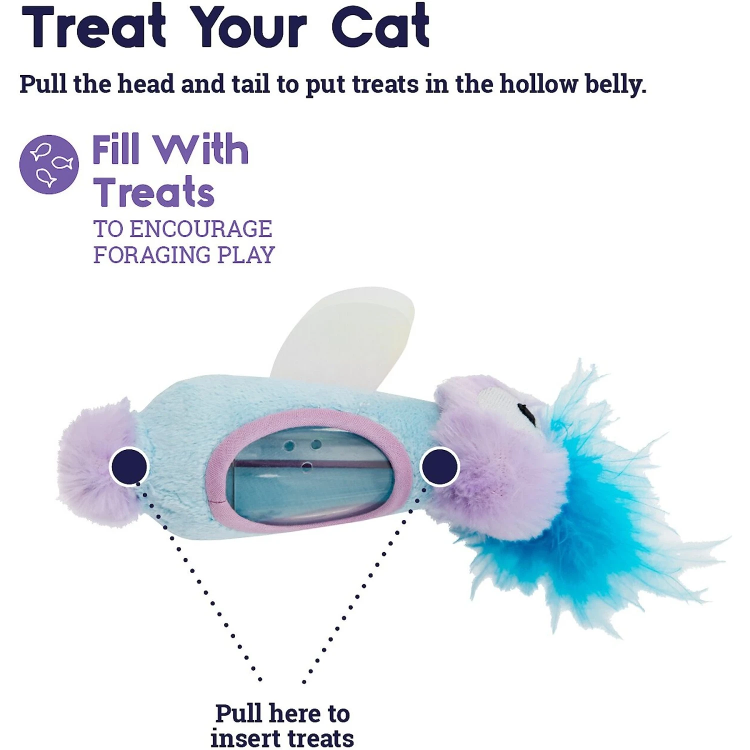 Catstages Swat N Treat Fairy Kicker Cat Toy With Catnip, Purple - Image 2