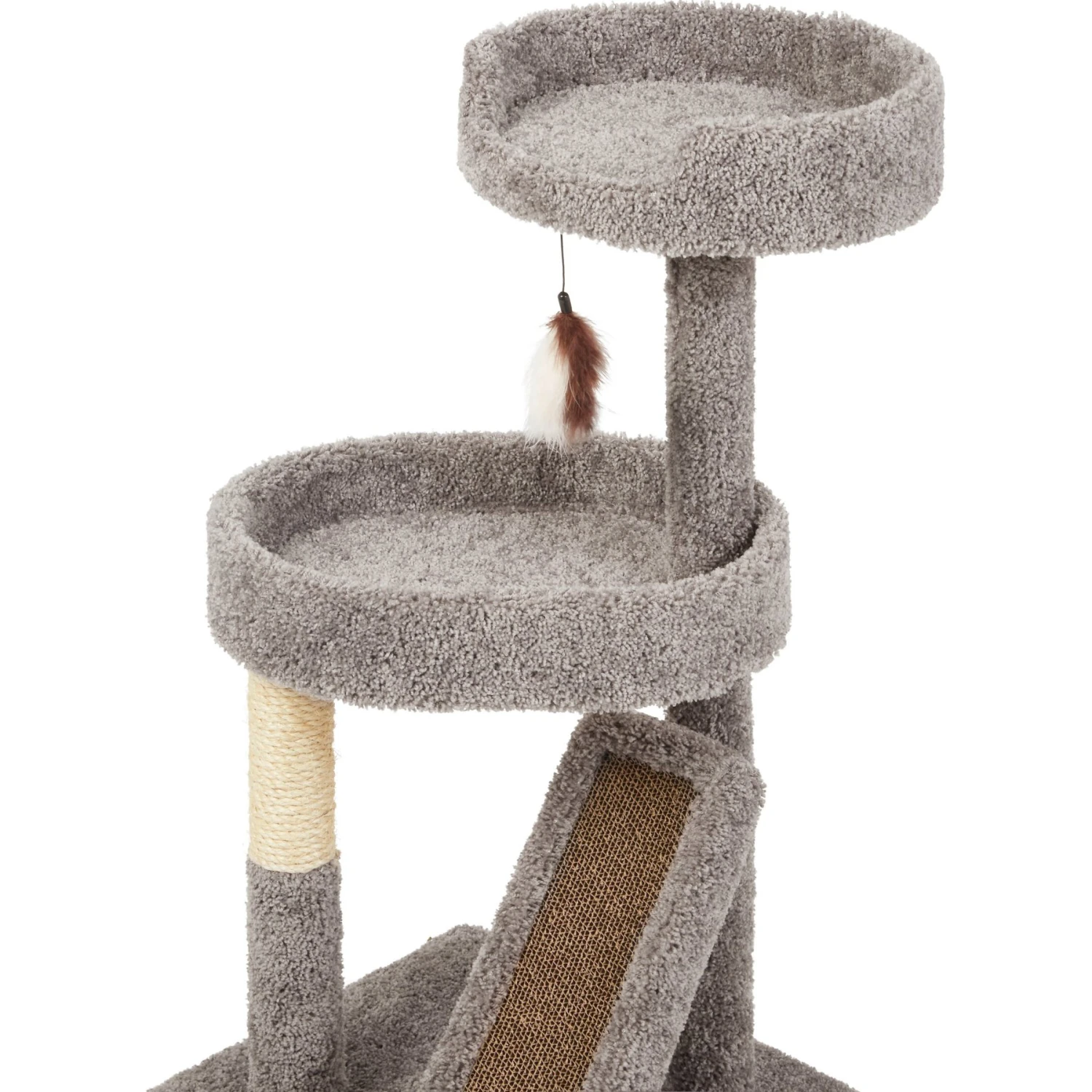 Frisco 44-in Real Carpet Cat Tree With Replaceable Corrugate Scratcher - Image 3