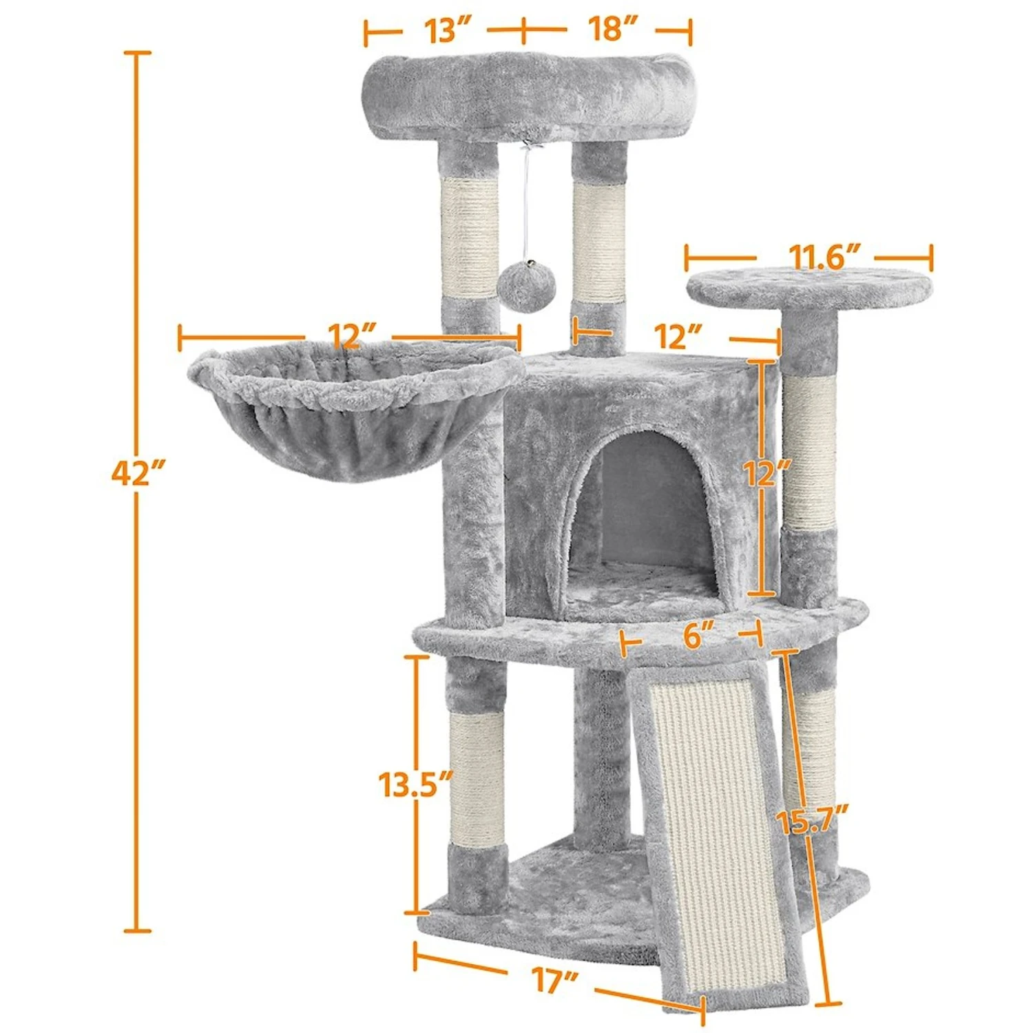 Yaheetech Professional 42-in Cat Tree - Image 2