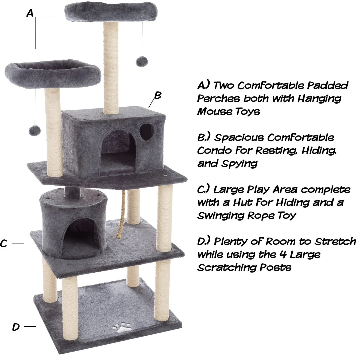 Pet Adobe 5-Tier 58.5-in Cat Tree & Condo - Image 3