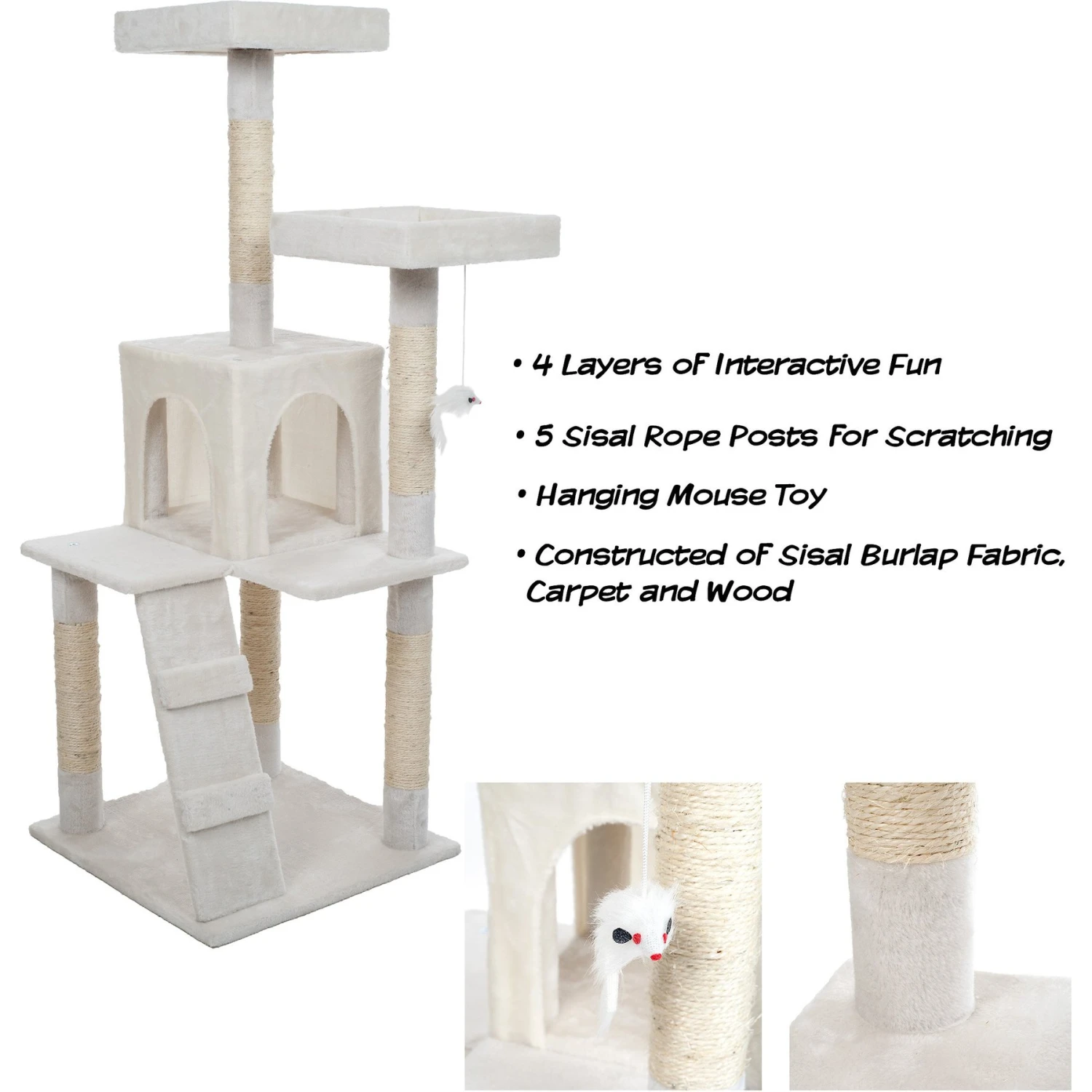 Pet Adobe Multi-Level 50.25-in Cat Tree - Image 3